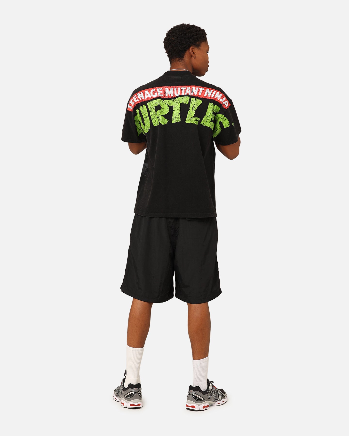 American Thrift X Teenage Mutant Ninja Turtles Shredder Graphic T-Shirt - Black Washed Vintage Tee | TMNT Fan Merch, Casual Streetwear & 90s Nostalgia Fashion