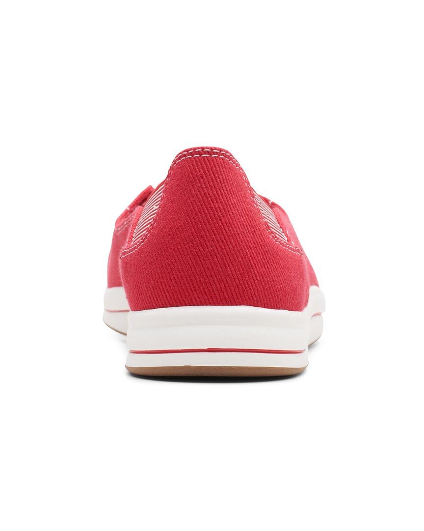 Clarks Women's Comfortable Red Leather Loafers Size 6 M - Perfect for Office, Casual Wear & Travel
