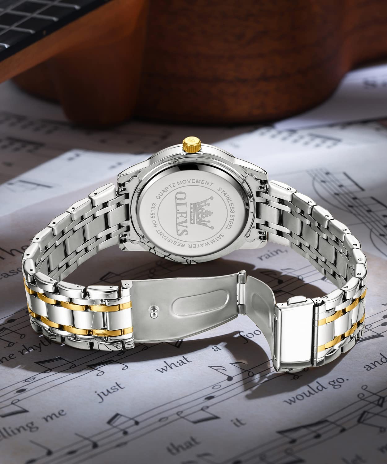 OLEVS Men's Luxury Diamond Watch - Stainless Steel Business Dress Wristwatch with Quartz Movement, Waterproof & Luminous Day Date Display - Perfect for Formal Events, Office Wear & Special Occasions