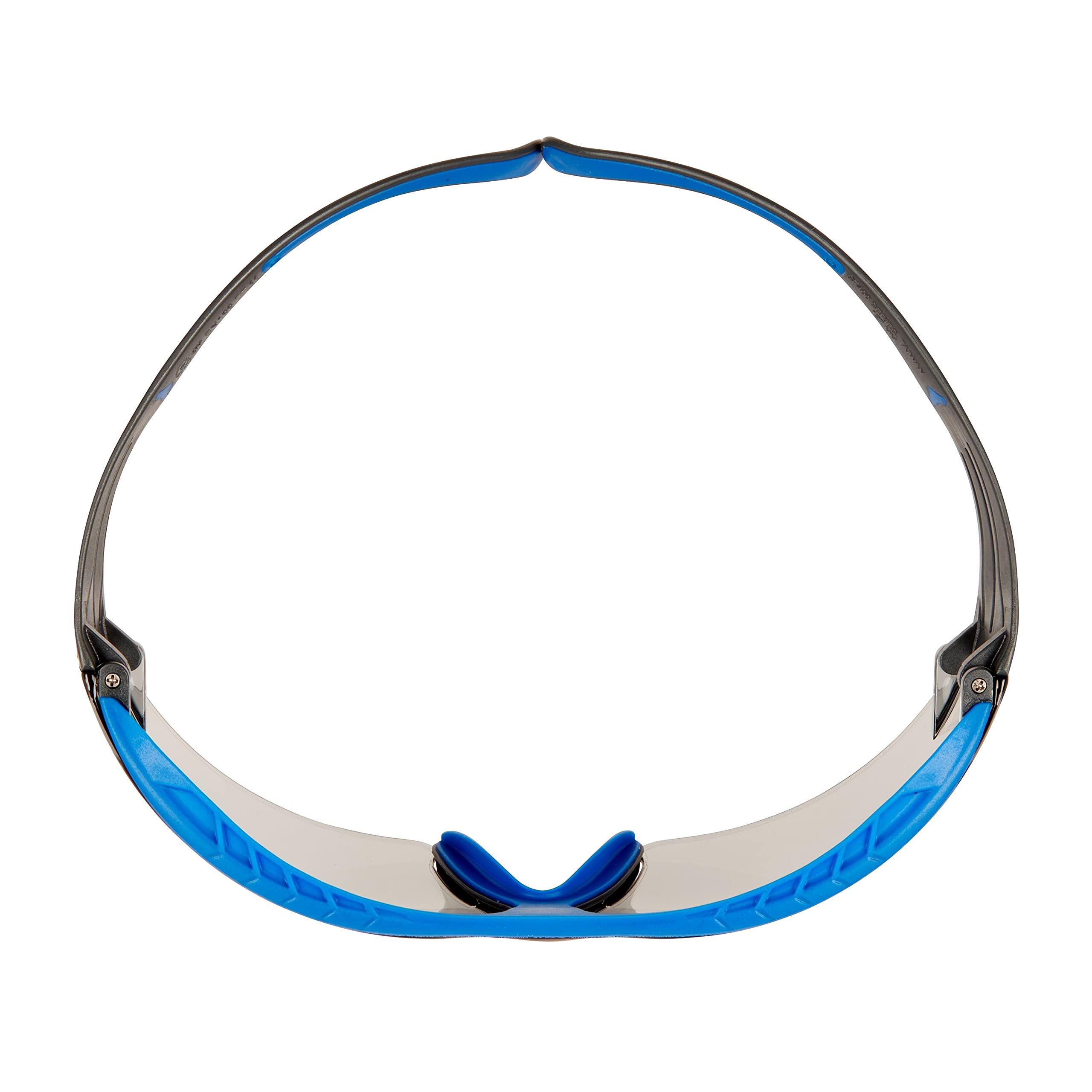 3M SecureFit 400X Safety Glasses with Scotchgard Anti-Scratch & Anti-Fog Coating - Blue/Grey Frame, Grey Lens - SF407XSGAF-BLU for Indoor & Outdoor Work, Construction, DIY Projects, and Industrial Safety Protection