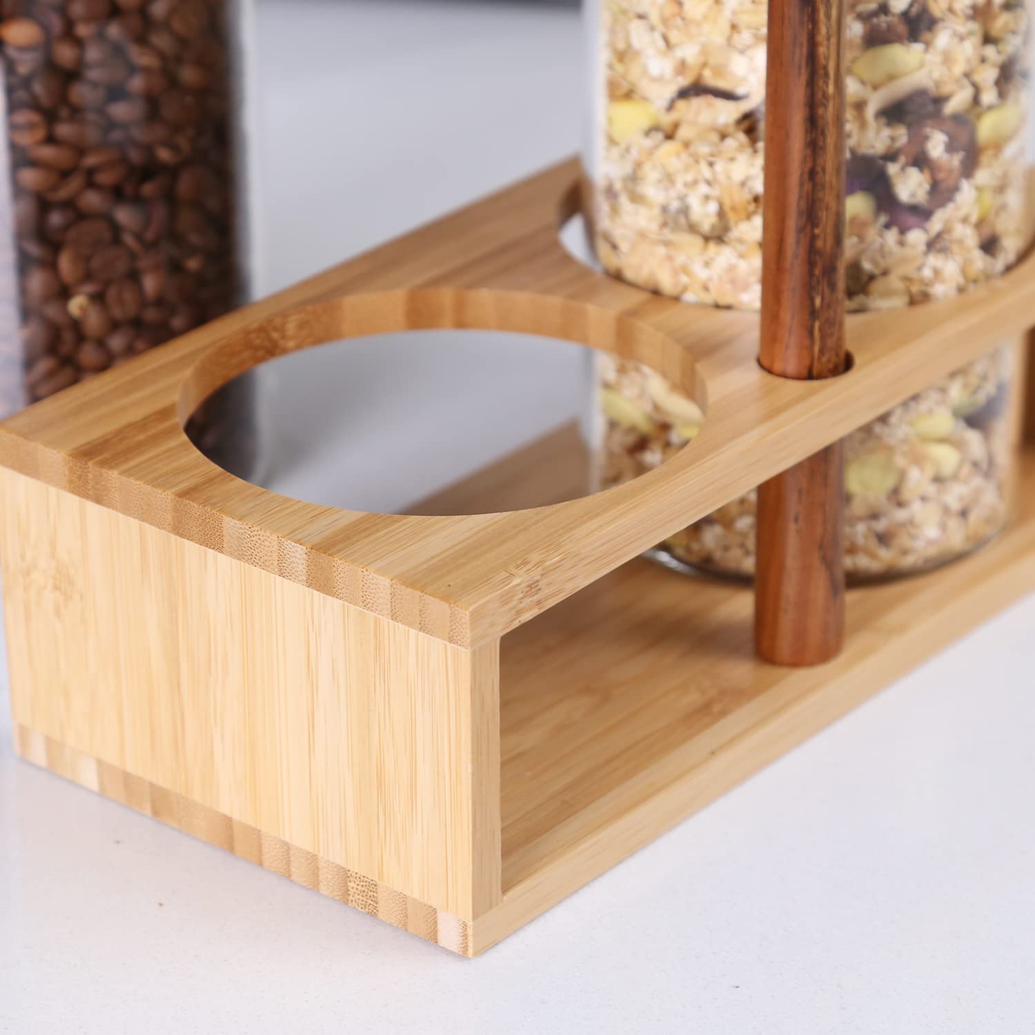 KKC HOME ACCENTS Airtight Glass Coffee Bean Storage Container with Sealable Lid - Perfect for Coffee Beans, Ground Coffee, Nuts, Tea & Spices - Ideal for Kitchen Countertop, Pantry Organization & Coffee Station Decor