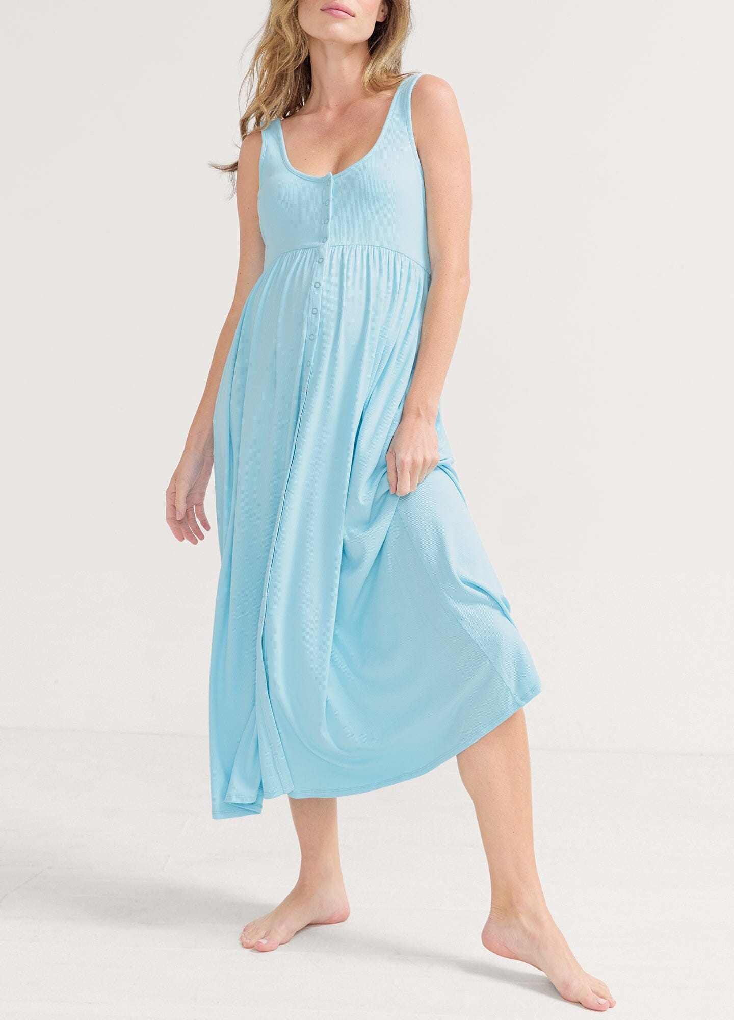 Ultra Soft Ribbed Nursing Tank Dress for Moms - Perfect for Breastfeeding, Maternity Wear & Comfortable Everyday Outfits