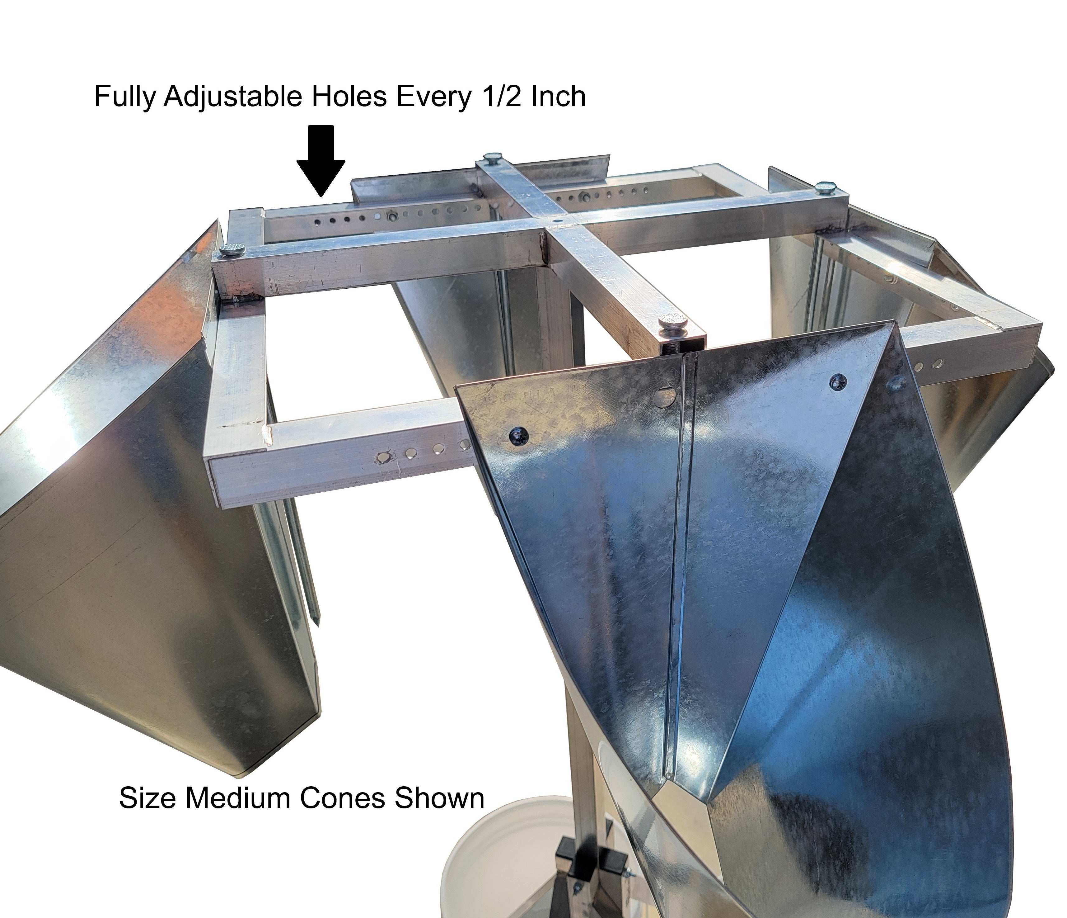 Rite Farm Poultry Processing Kill Cone Stand - Stainless Steel Chicken Slaughter Stand for Butchering, Hunting & Farm Use - Heavy Duty & Durable for Home or Commercial Use