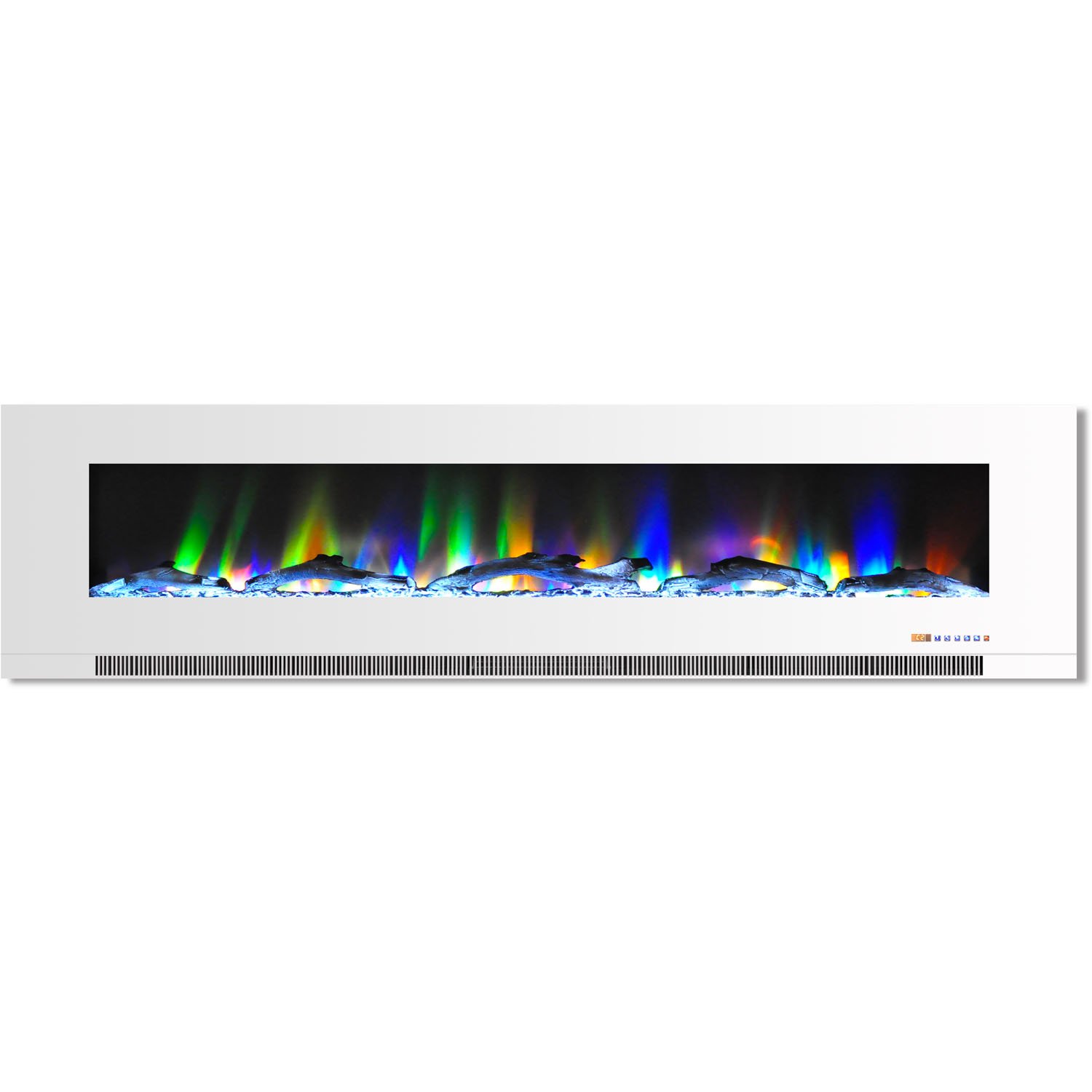 Hanover 78-Inch Wall-Mount Electric Fireplace - Modern LED Heater with Adjustable Flame & Thermostat - Perfect for Living Room, Bedroom & Office