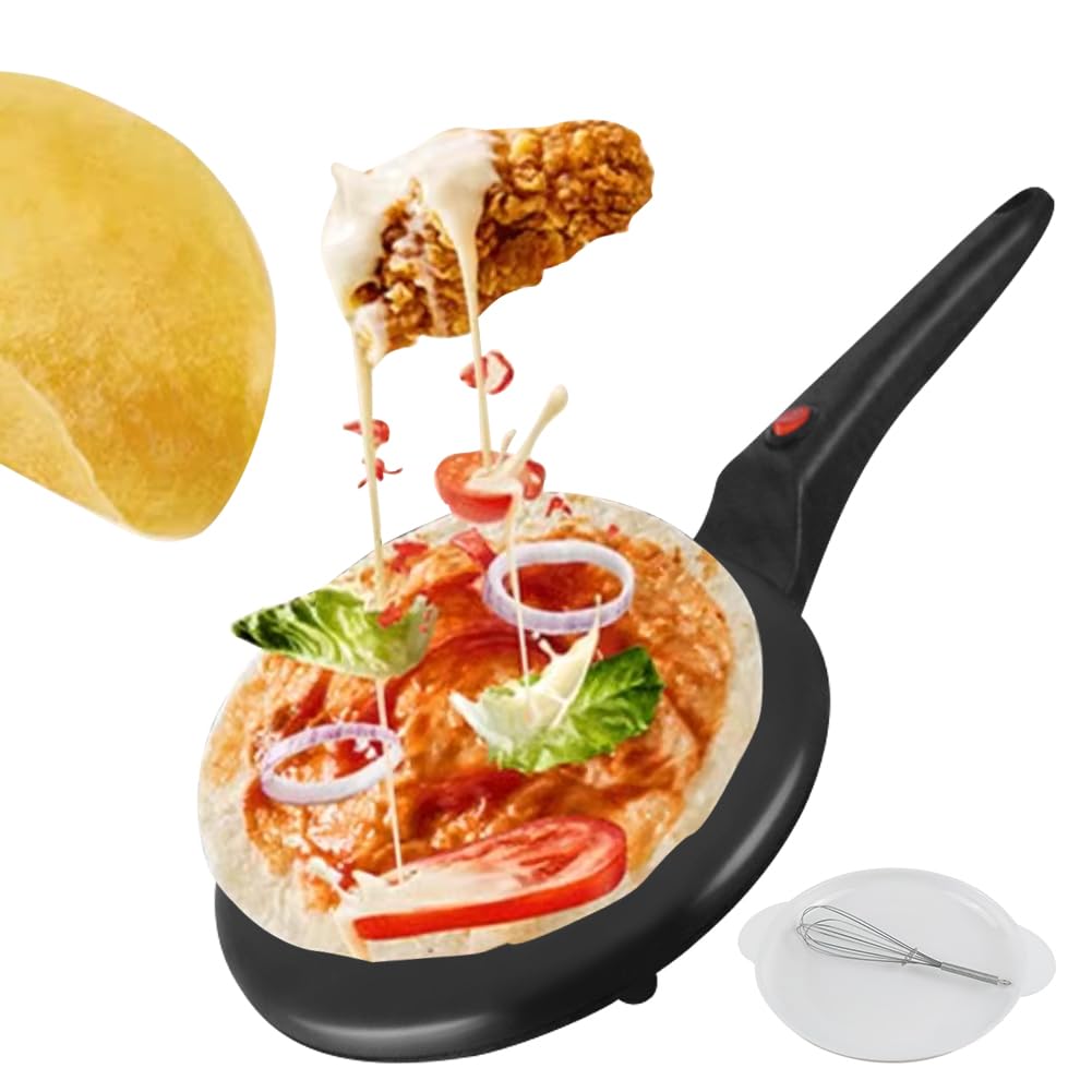 DANNEEFORSU7 Electric Crepe Maker with Non-Stick Coating - Sweet & Savory Crepe Pan for Homemade Crepes, Galettes - Perfect for Kids' Birthdays, Parties & Family Breakfasts