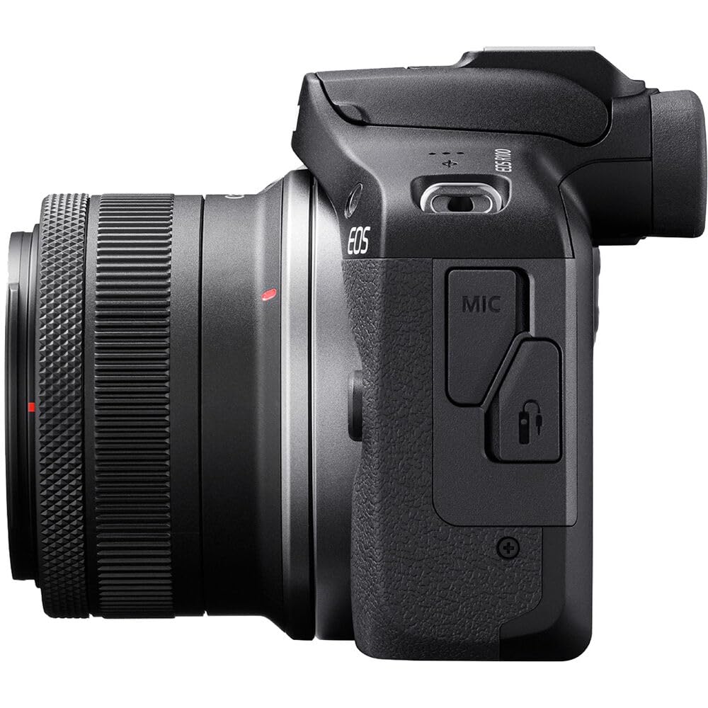 Canon EOS R100 Mirrorless Digital Camera with RF-S 18-45mm Lens Kit | Includes Camera Bag, 64GB SD Card, Extra Battery, Charger, Tripod & Cleaning Kit | Perfect for Travel Photography, Vlogging & Content Creation