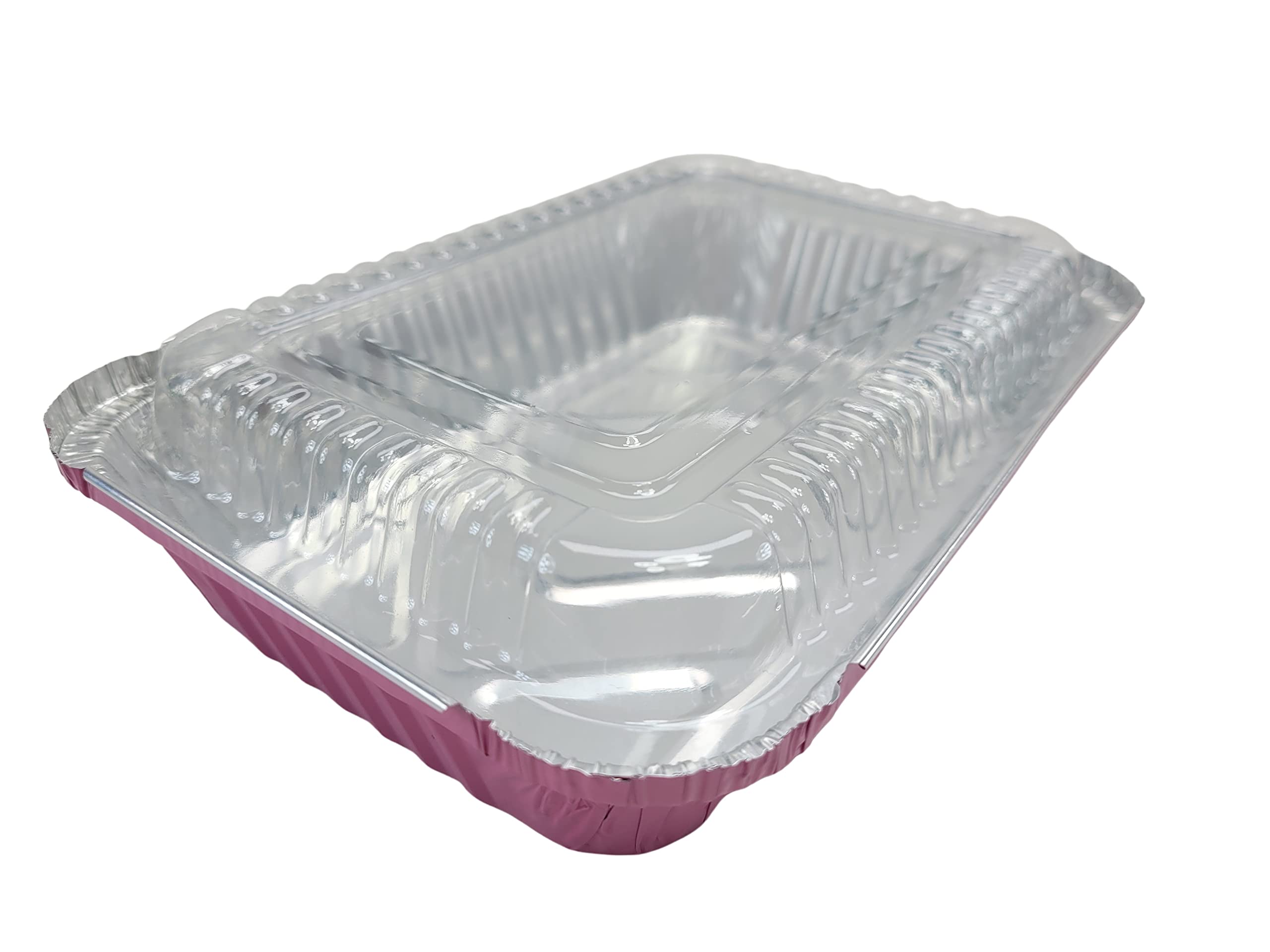 KitchenDance 1.5 LB Aluminum Foil Pans with Lids - Oblong Shallow Disposable Food Containers for Baking, Roasting & Meal Prep - Commercial & Home Kitchen Use - Freezer & Oven Safe Storage Pans for Parties, Catering & Leftovers (6417P)