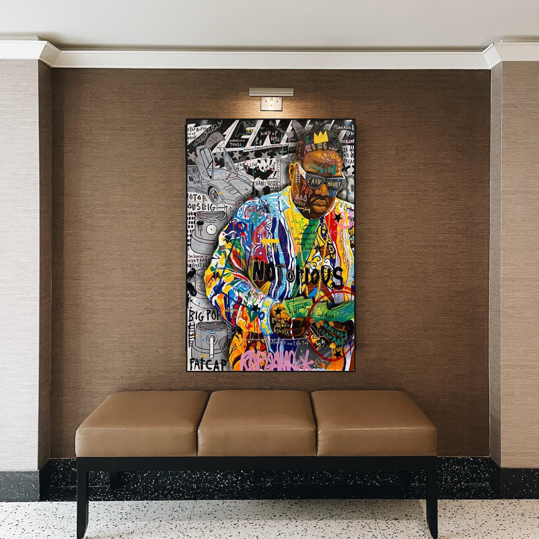 Biggie Smalls Canvas Wall Art - Iconic Rapper Painting - Hip Hop Decor for Living Room, Bedroom & Office