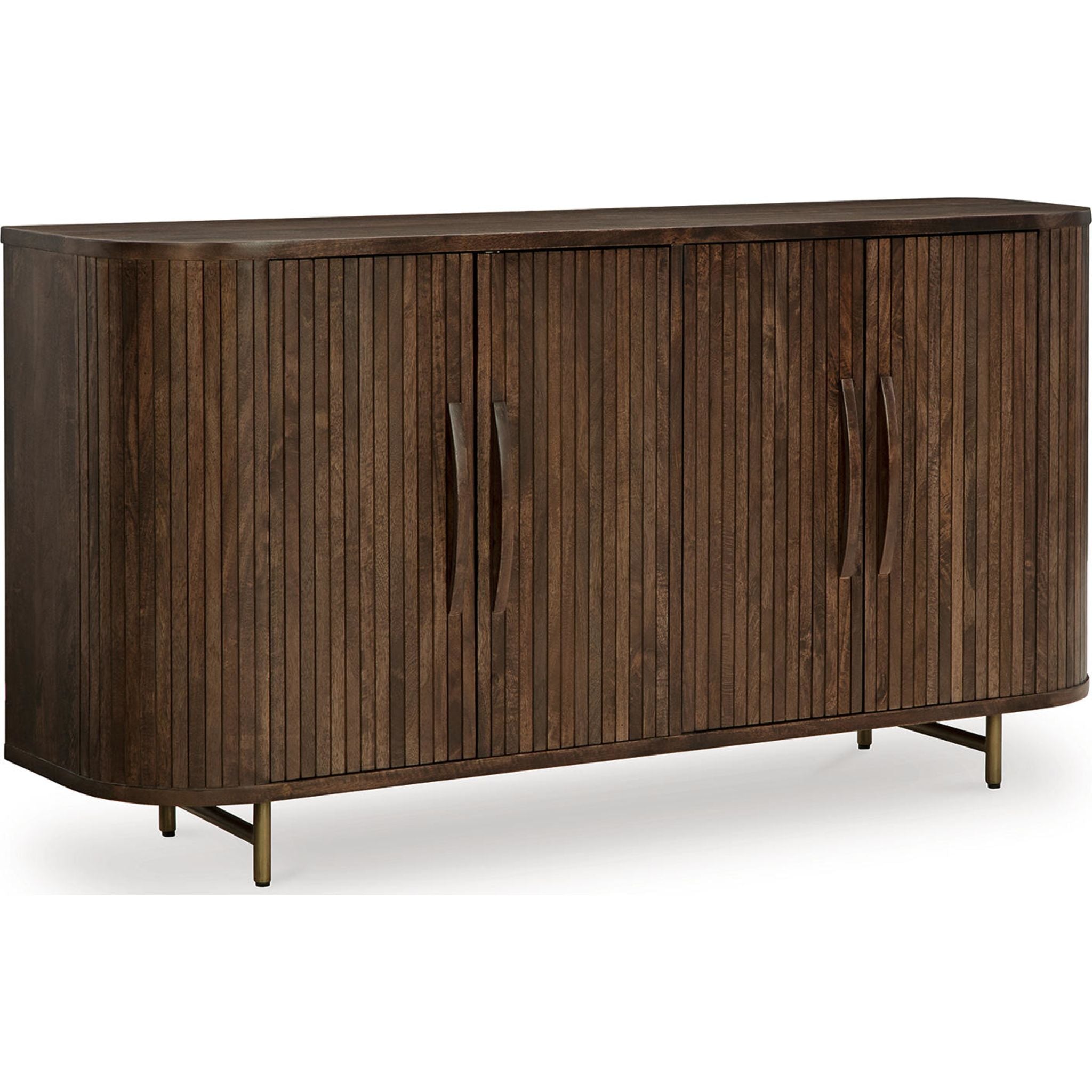 Amickly Dark Brown Accent Cabinet - Stylish Storage for Living Room, Bedroom, or Entryway