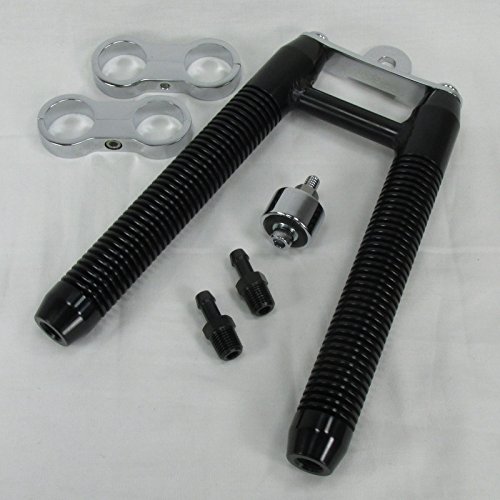 High-Performance BLACK Finned Billet Oil Cooler for Harley Davidson - Compatible with Most Models - 1-1/4