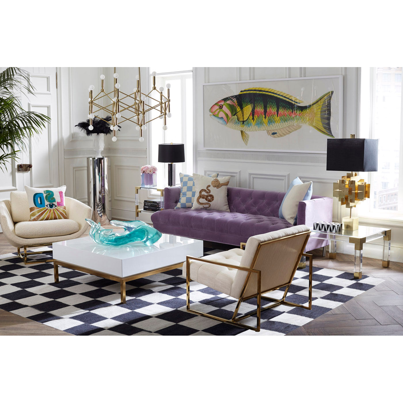 Checkerboard Large Scale Flatweave Rug - Stylish Non-Slip Area Rug for Living Room, Bedroom & Office - Perfect for Boho, Modern & Farmhouse Decor