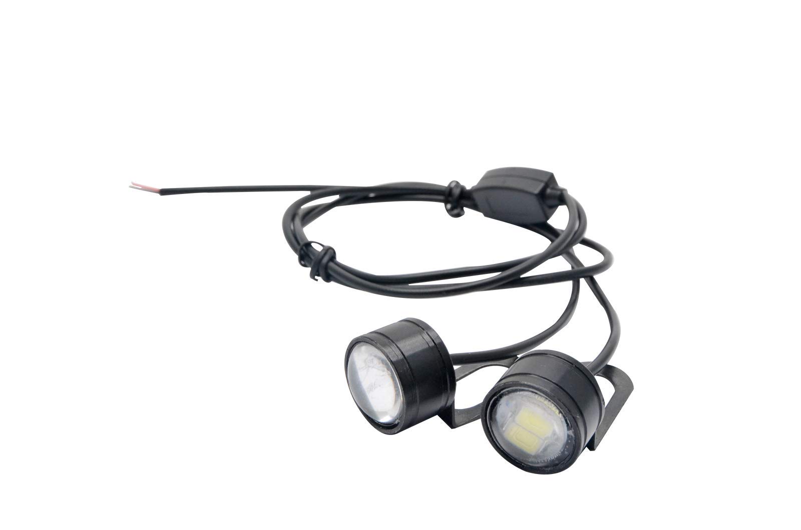 2PCS Super Bright 12V Motorcycle LED Headlight Spotlight with DRL & Eagle Eye 3 LED Strobe Lights - Front Light & Rear View Mirror Accessories for Enhanced Night Riding Safety - Perfect for Harley, Honda, Yamaha & More