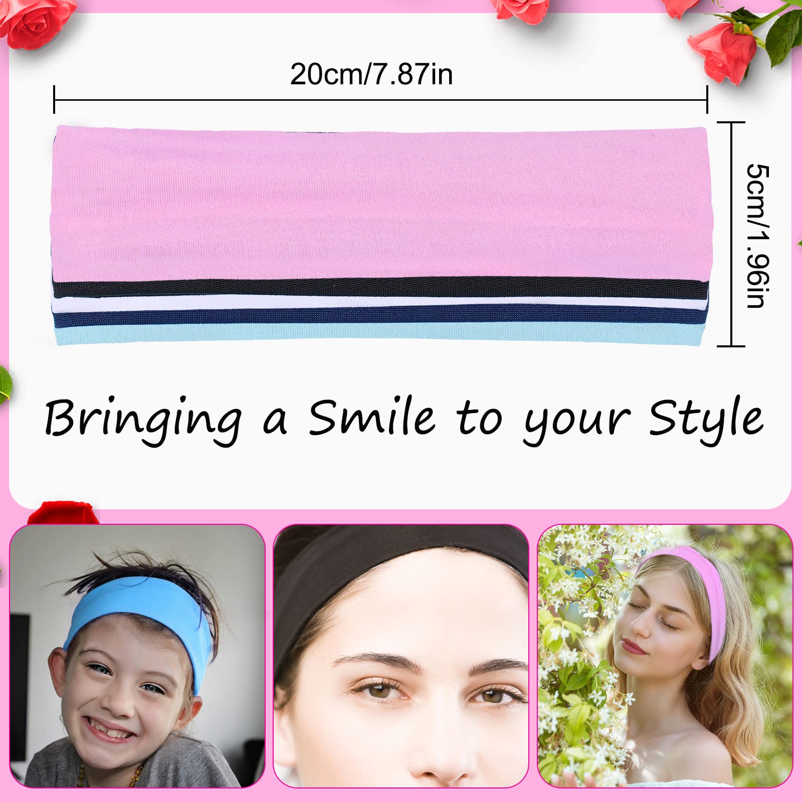 Custom Embroidered Workout Headbands for Women - Personalized Yoga & Fitness Headband with Your Text - Sweat-Wicking Sports Bandana for Running, Gym & Yoga (Black)
