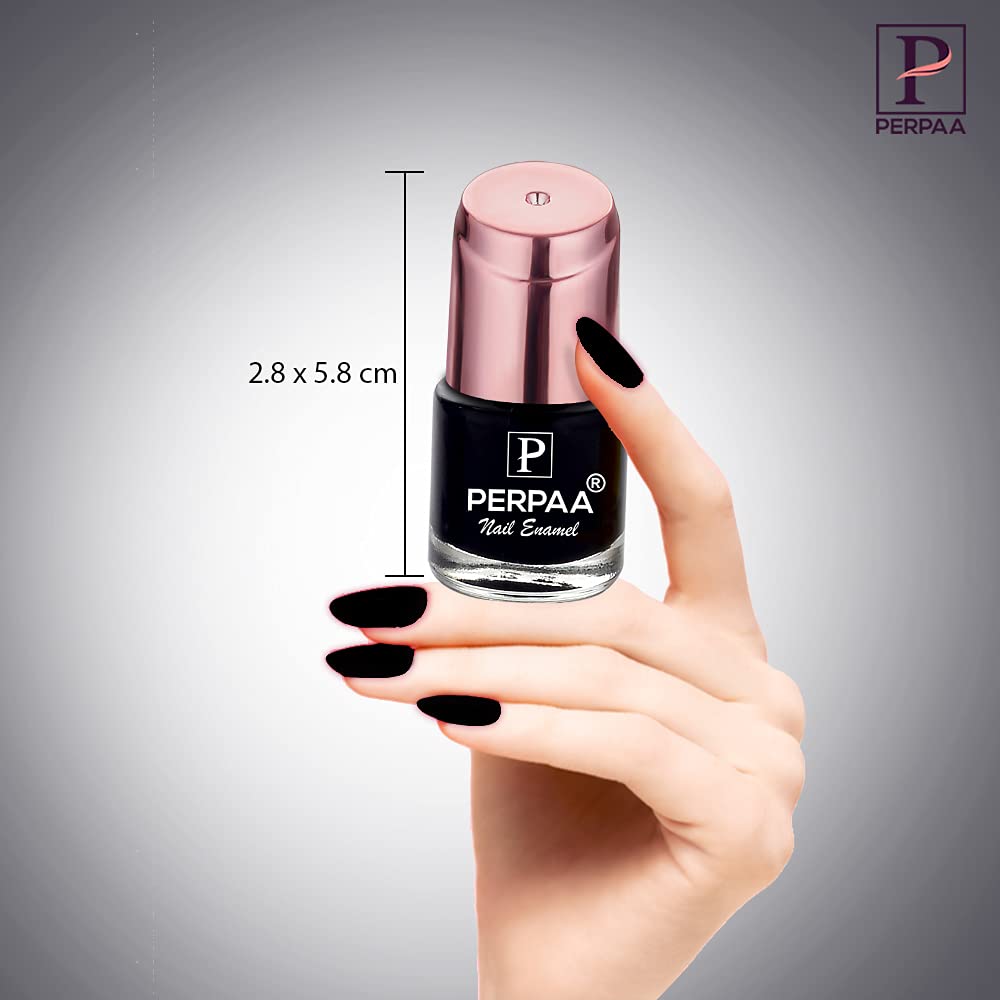 PERPAA® Super Stay Quick-Drying Long-Lasting Gel Nail Polish Set - Base Coat, Top Coat, White & Black Polish (7.5ml Each) with Free Nail Wipes - Perfect for Salon Quality Manicures at Home, Nail Art Designs & Professional Nail Care