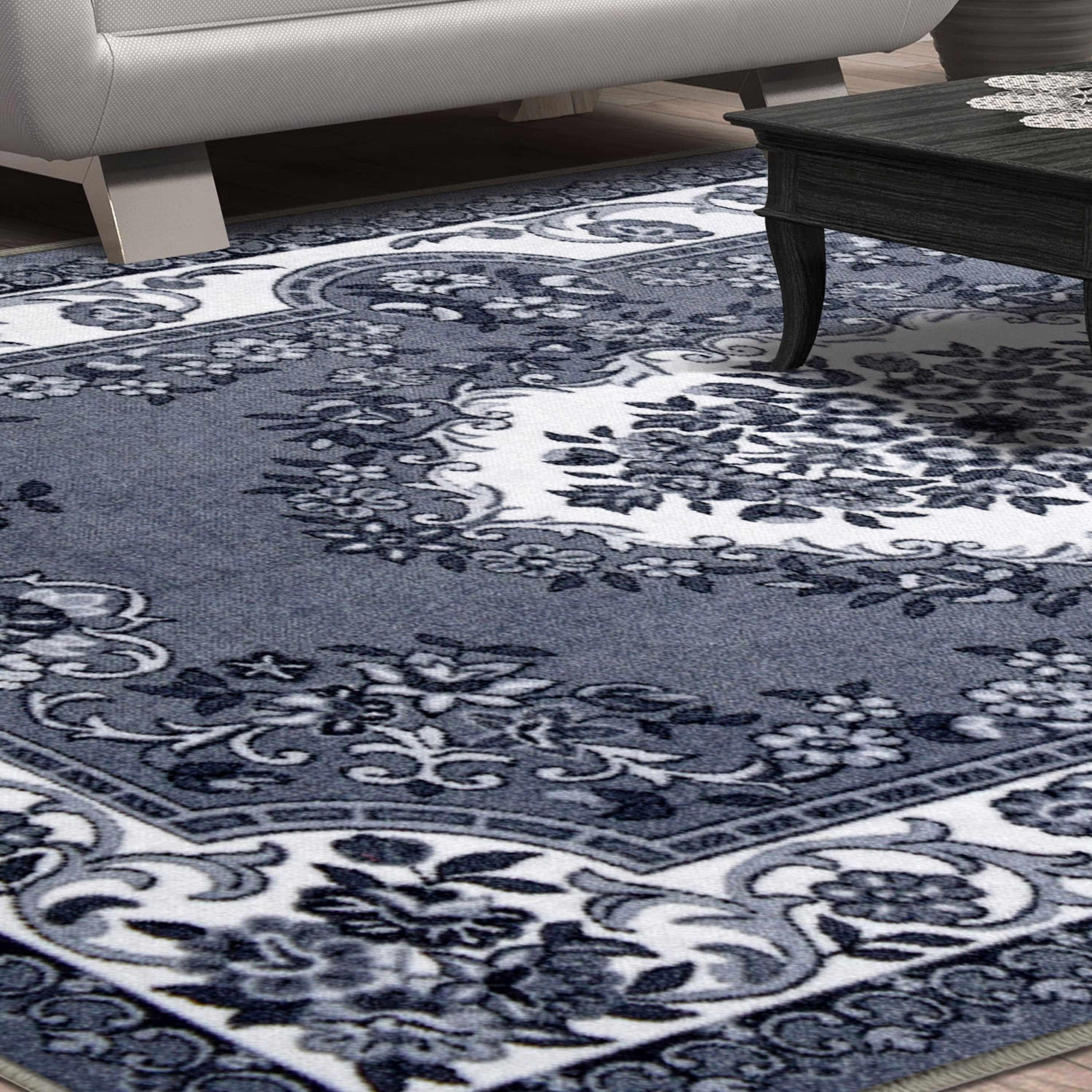 Seraphina Floral Non-Slip Indoor Area Rug, Runner Rug & Door Mat - Soft Comfort for Living Room, Bedroom & Entryway