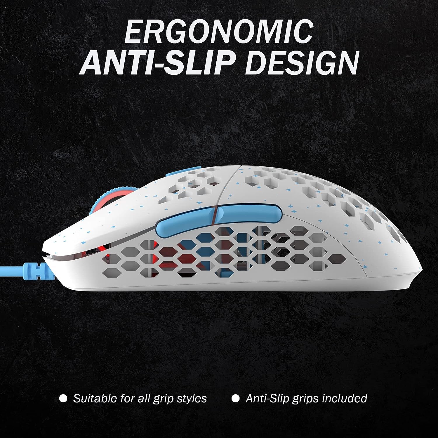 Ultra Lightweight RGB Gaming Mouse - Wired Ergonomic Optical Mouse for PC, Mac, Laptop - Perfect for FPS, MOBA, MMO Gaming & Office Work