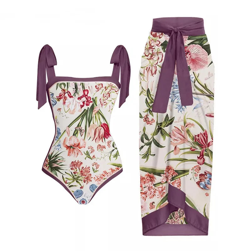 2023 Sexy Fashion One Piece Swimsuit - 3D Flower Print Women's Monokini Bathing Suit for Summer Beach Vacation, Pool Party & Tropical Getaway