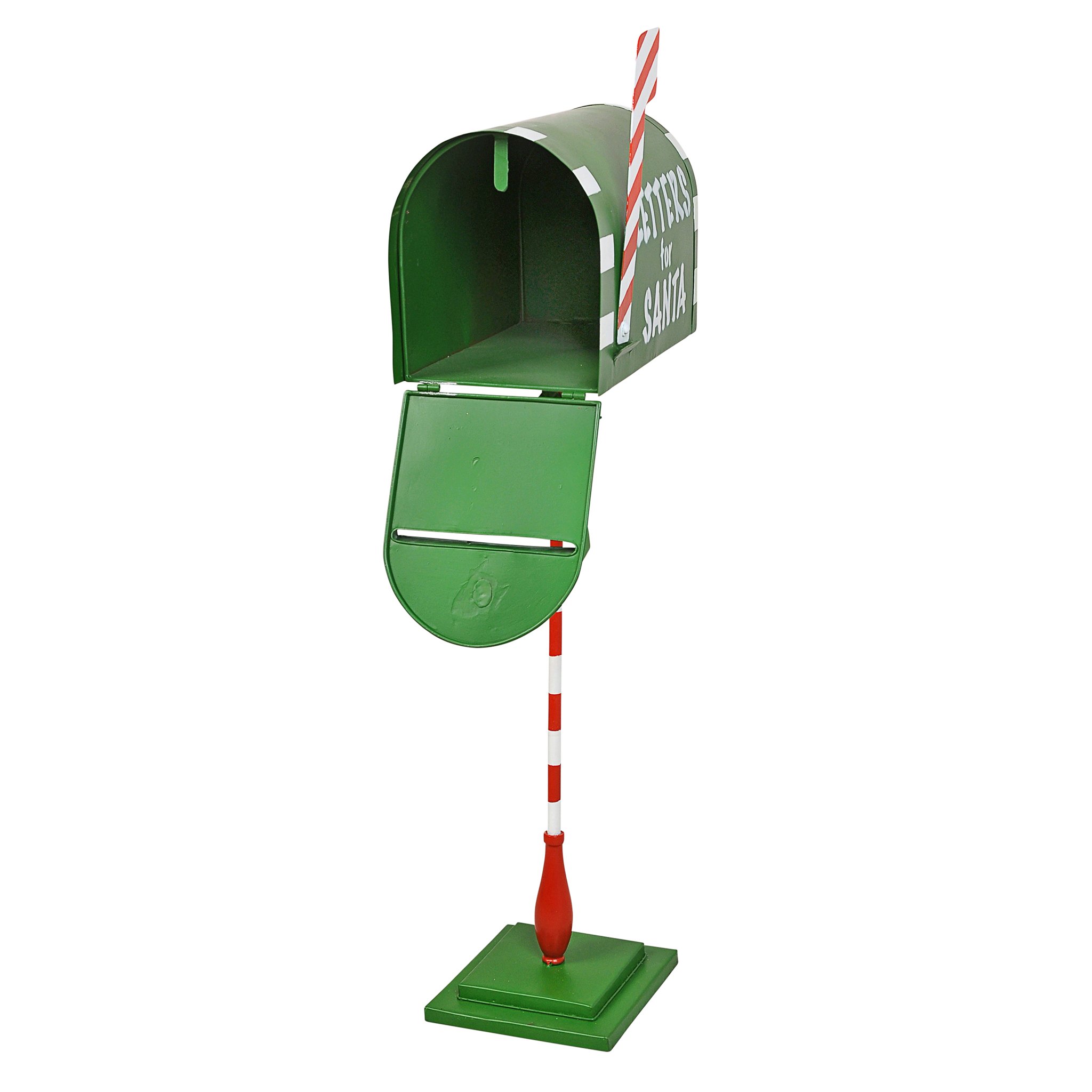 Santa Claus Christmas Mailbox - Metal Holiday Decor for Letters to North Pole | Christmas Cards & Decorations for Home, Office, and Festive Parties