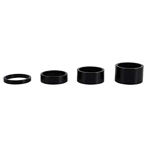 Dilwe 4Pcs Bike Stem Spacer Set - 5mm/10mm/15mm/20mm Aluminum Alloy Headset Spacers for MTB Road Bikes (4 Colors) - Perfect for Bike Maintenance, Repair and Customization