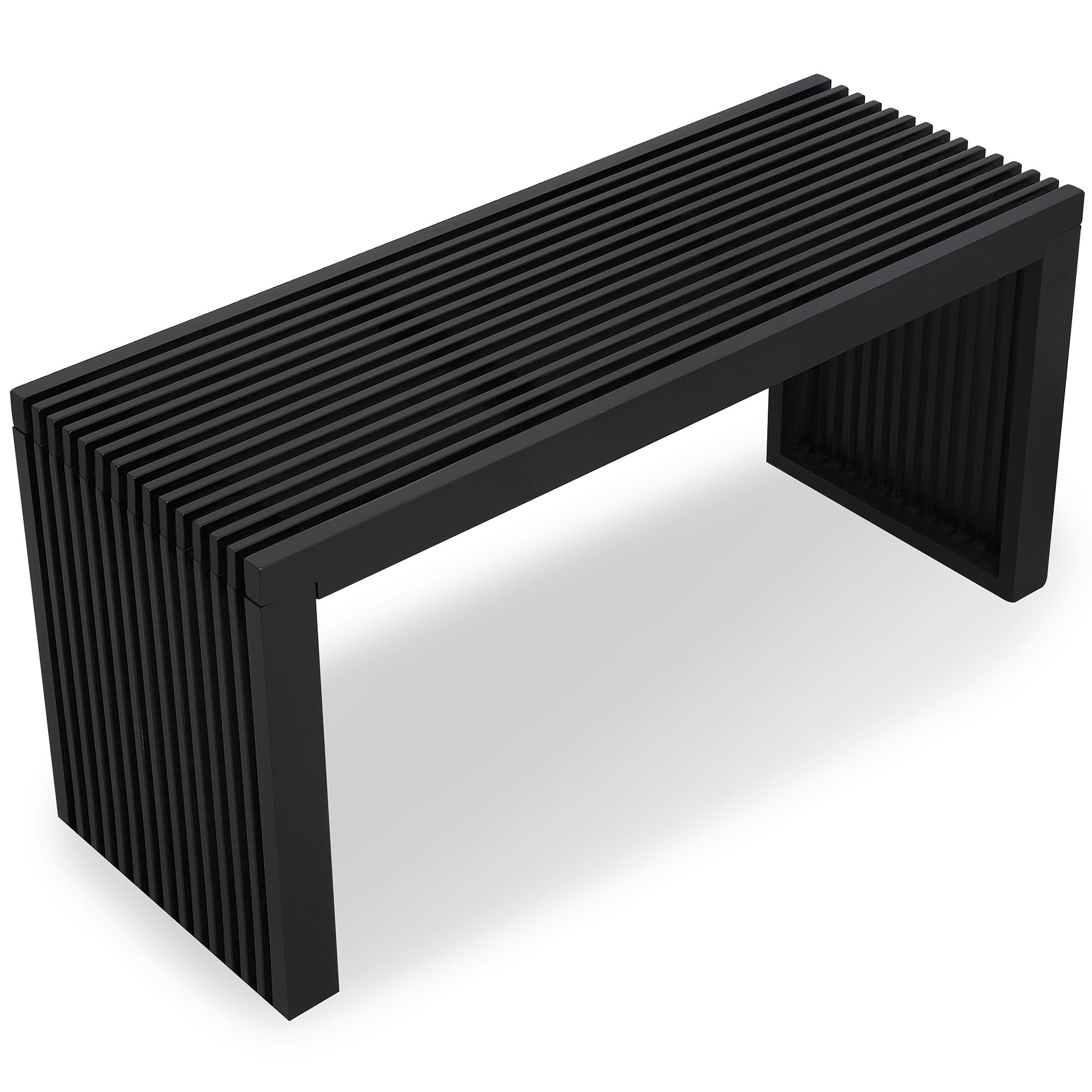Modern Bamboo Wood Storage Bench - Entryway Bench, Dining Bench, Bedside Bench for Living Room, Bedroom, Bathroom & Kitchen | Space-Saving Multi-Purpose Indoor Bench for Small Spaces & Home Organization
