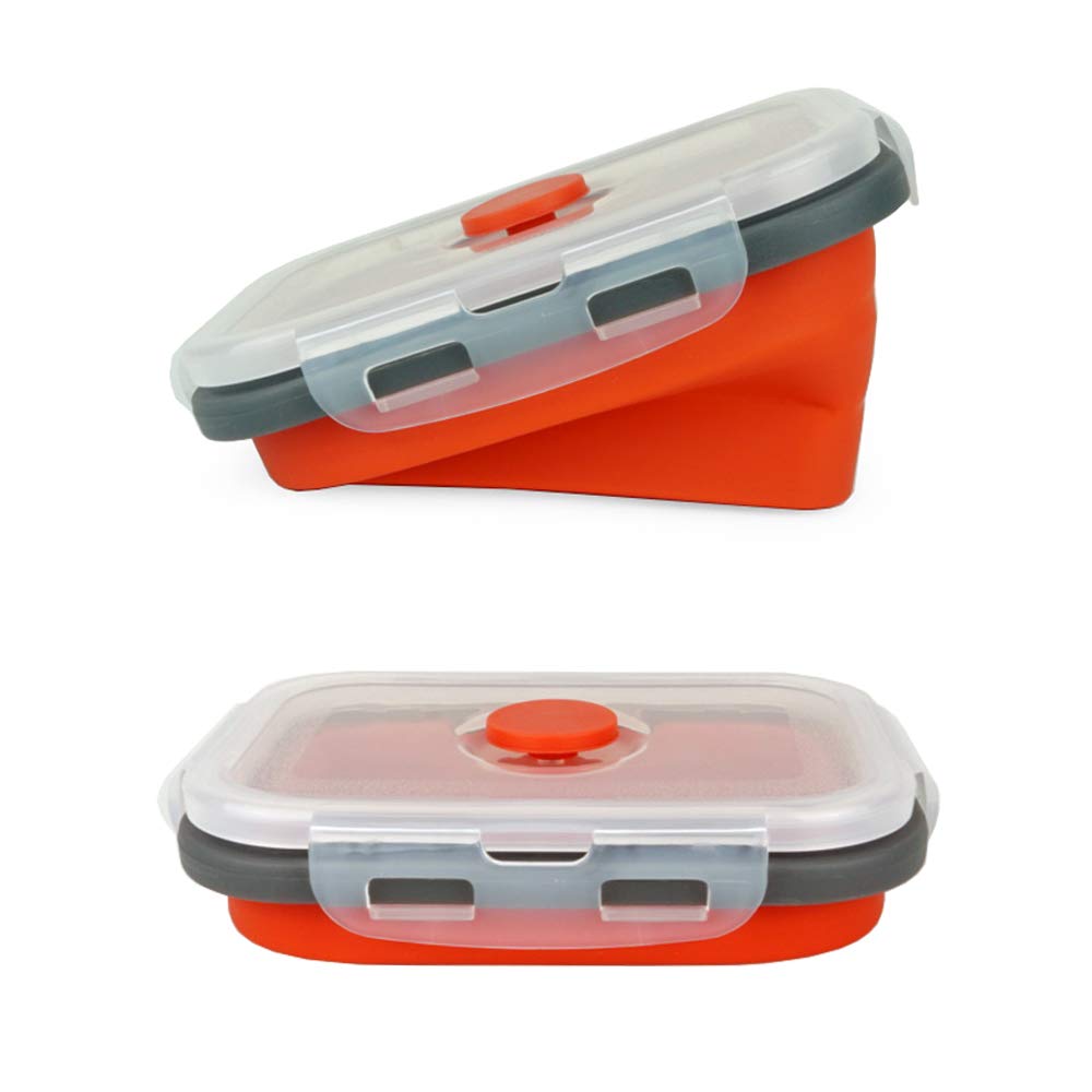 ECOmorning 3-Piece Collapsible Silicone Food Storage Containers Set with Airtight Lids - Microwave, Freezer & Dishwasher Safe (350ML) - Perfect for Meal Prep, Lunch Box & Leftovers Storage