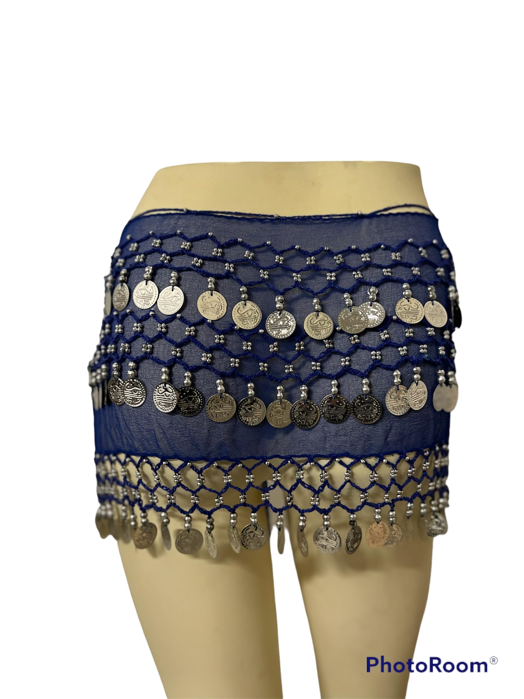 Agan Traders Women's 2025 Spring Belly Dance Hip Scarf with Gold & Silver Coins - Zumba, Gypsy Dance, Yoga & Fitness Accessories for Women