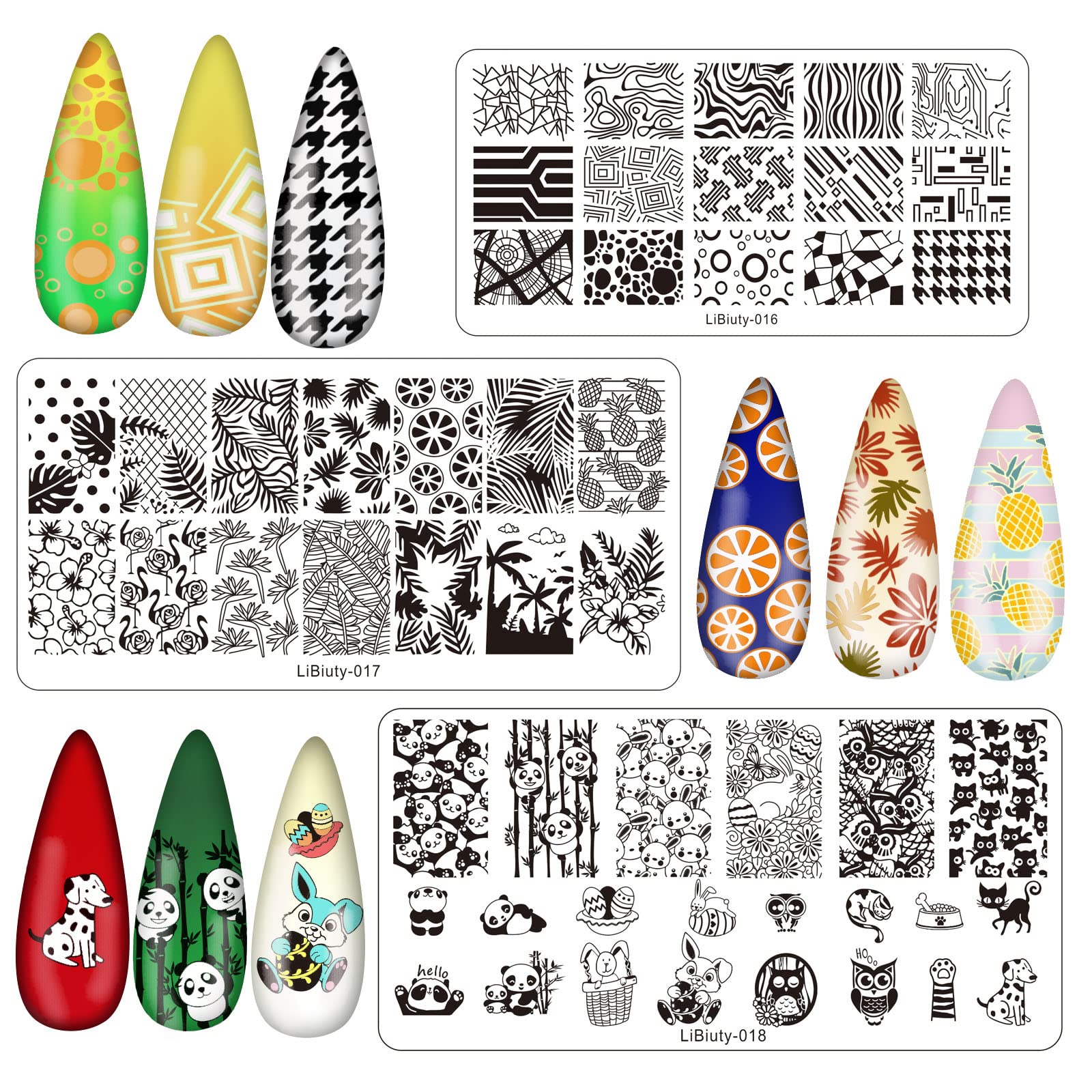 12PCS Nail Stamping Plates Set with 8PCS 8ml Nail Polish, Stamper, Scraper & Storage Bag - Includes 4 Free Stamper Heads for DIY Nail Art Designs - Perfect for Home Salon, Manicure Parties & Professional Nail Artists