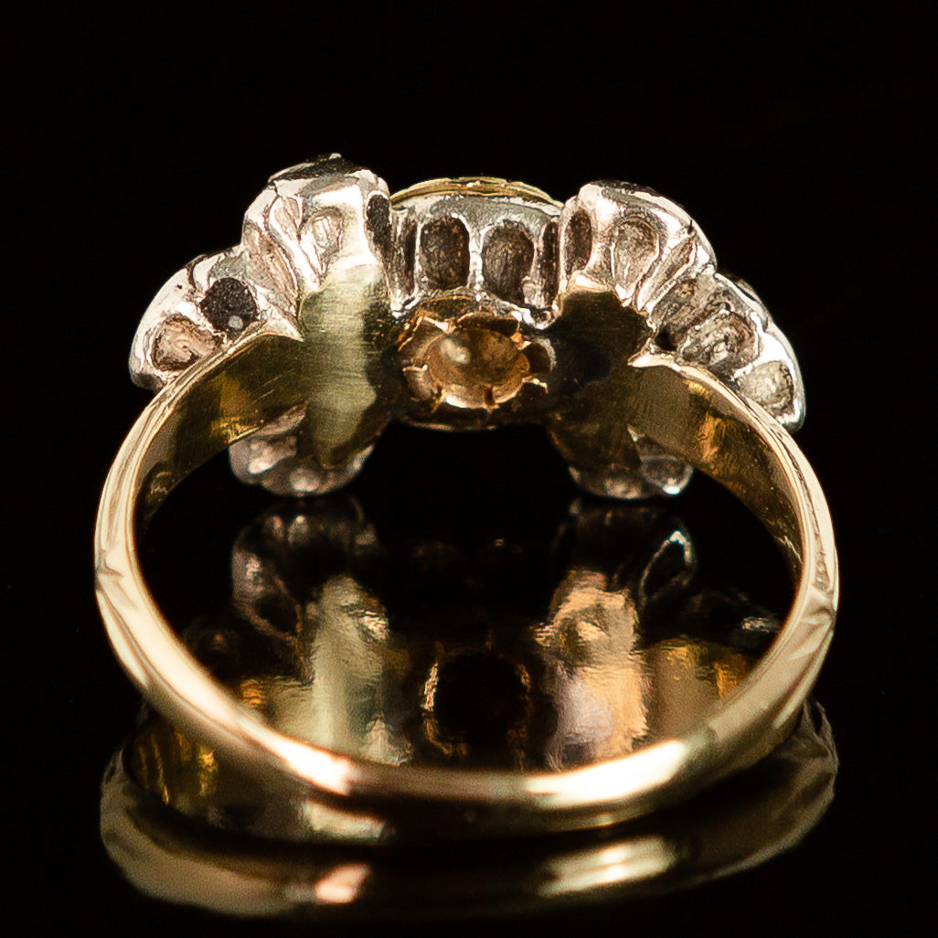 Exquisite Georgian Table Cut Ruby & Rose Cut Diamond Vintage Ring - Elegant Antique Jewelry for Weddings, Anniversaries & Special Occasions