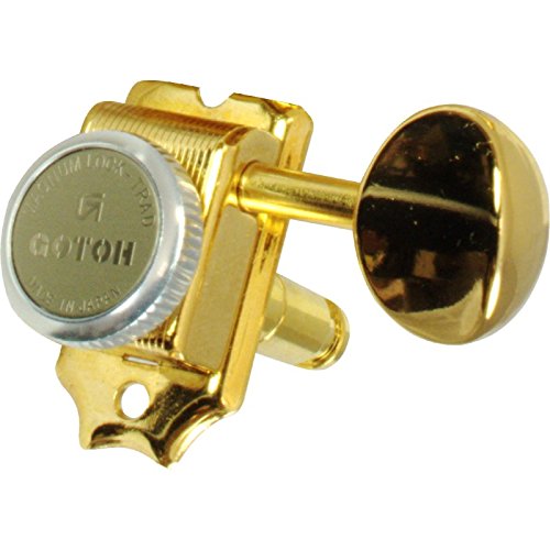 Premium Gotoh Magnum Lock Traditional Tuners - 6-in-Line Gold Guitar Tuning Machines with Finger Lock System | Perfect for Electric & Bass Guitars, Professional Musicians & DIY Guitar Upgrades