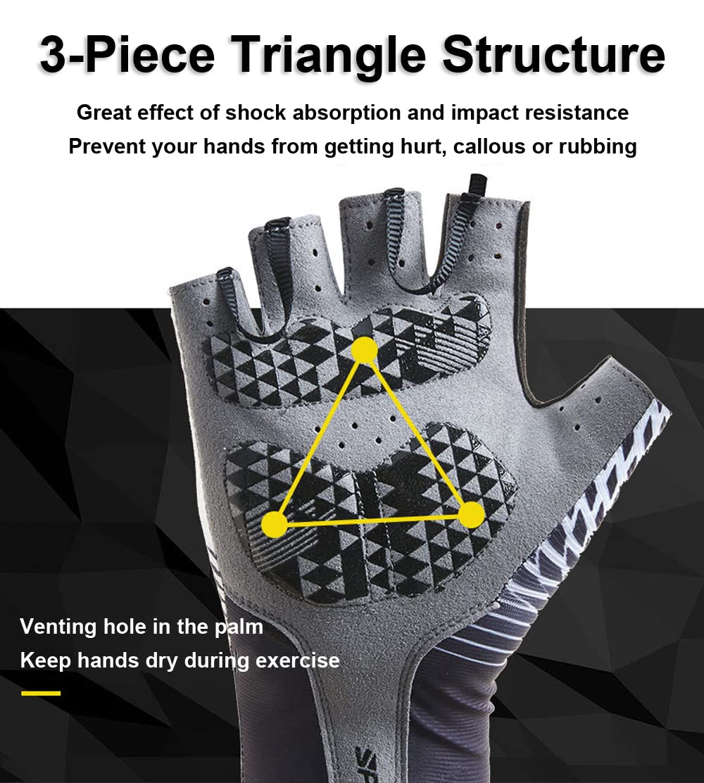 Breathable Half Finger Cycling Gloves for Men & Women - Lightweight MTB Bike Gloves for Mountain Biking, Road Cycling & Commuting - Perfect for Summer Riding & Outdoor Sports