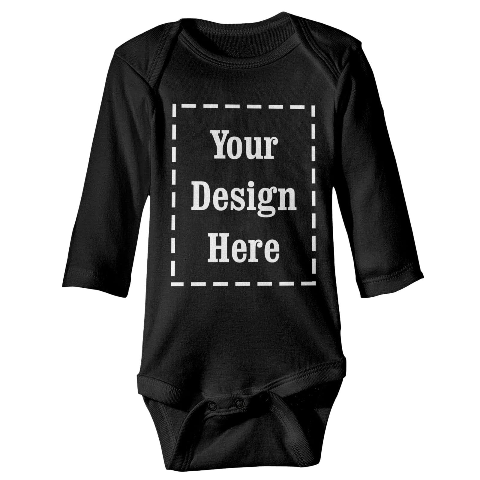 Personalized Baby Long Sleeve Cotton Shirt - Ultra Soft Custom Text & Image for Baby Girls & Boys - Perfect for Family Photos, Birthdays & Special Occasions