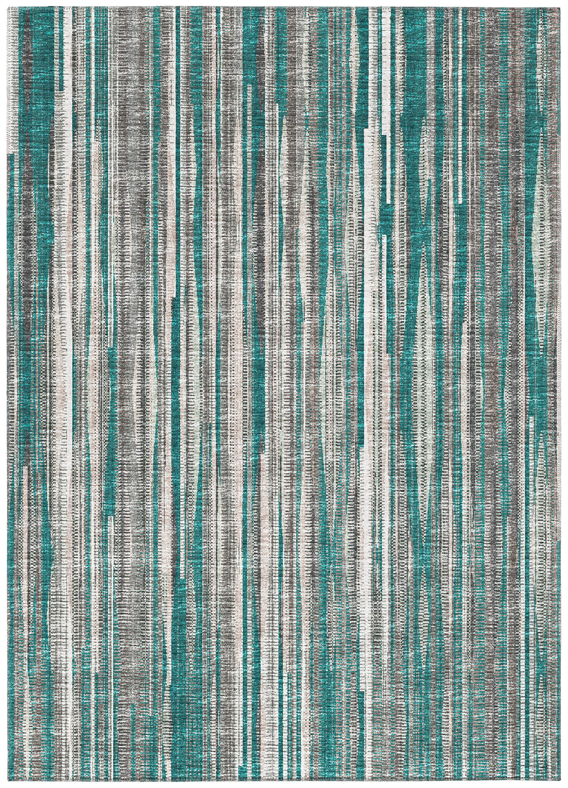 Waverly AWA31 Peacock 8' x 10' Indoor Outdoor Area Rug - Stain Resistant, Machine Washable, Non-Shedding - Perfect for Bedroom, Living Room, Dining Room & Kitchen - Durable Floor Covering for Patio, Deck or Sunroom