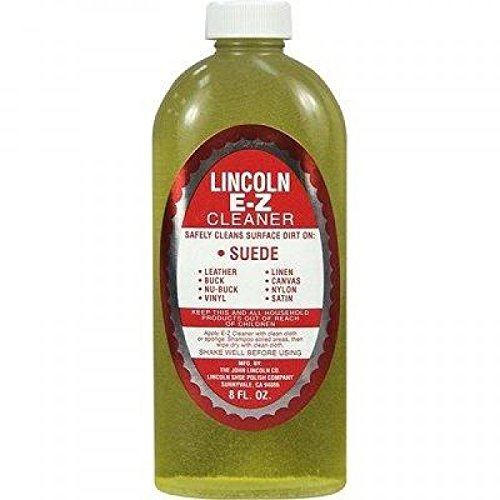 Lincoln E-Z Cleaner for Suede, Nubuck, Satin, Leather & Nylon Shoes - 8 oz (2 Pack) - Gentle Shoe Cleaning Kit for Sneakers, Boots & Dress Shoes - Perfect for Daily Shoe Care & Stain Removal