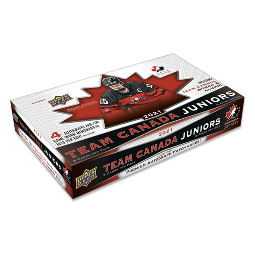 2021 Upper Deck Team Canada World Juniors Hockey Hobby Box - Collectible Trading Cards for NHL Fans & Sports Memorabilia Collectors - Perfect for Display, Trading, and Investment