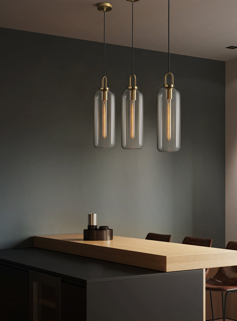 Modern Glass Pendant Light Fixture - Elegant Hanging Chandelier for Kitchen Island, Dining Room & Bedroom Decor