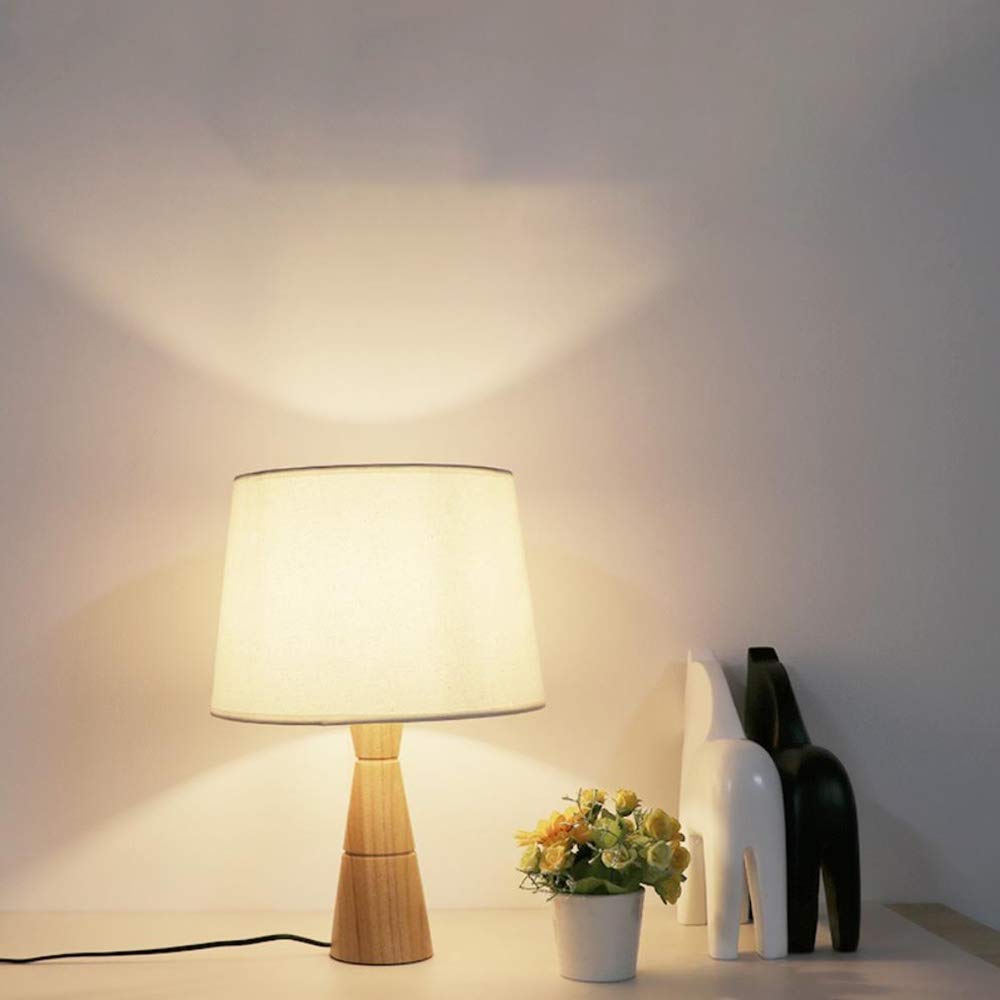 Modern Creative Wooden Desk Lamp - Romantic Simple Stylish Night Light with Wooden Base for Bedside Table, Living Room, Bedroom, Office & Cafe Decor | Perfect for Reading, Working & Relaxing
