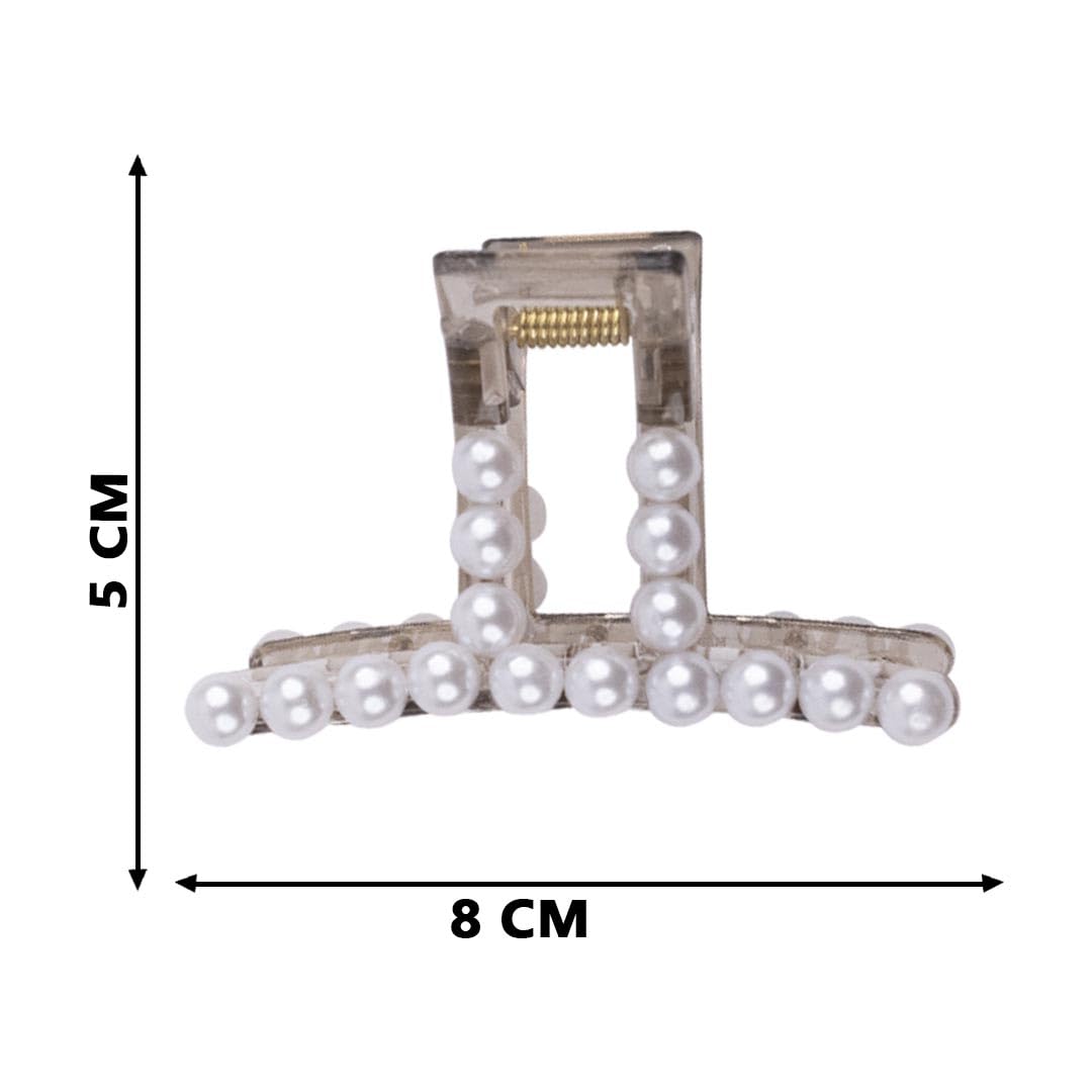 Large Pearl Hair Claw Clips for Thick Hair - Non-Slip Hair Styling Barrettes for Women & Girls (2-Pack) - Perfect for Weddings, Parties & Everyday Elegance