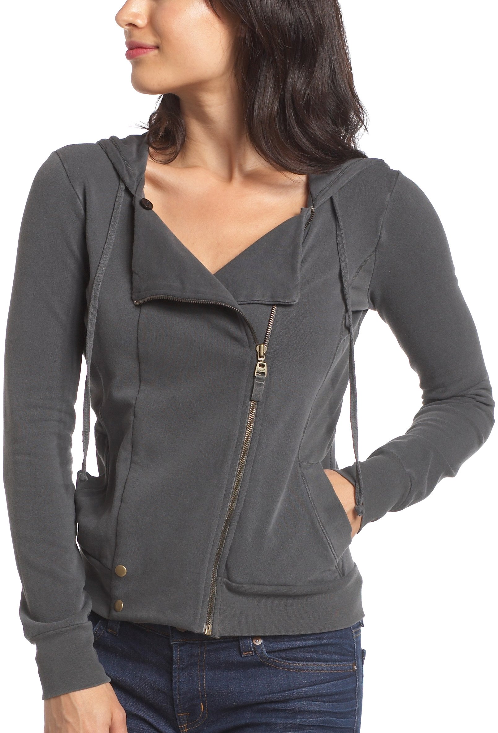 Vintage Women's FLC Moto Hoodie - Stylish Retro Biker Jacket for Casual Wear, Motorcycle Riding & Fall Fashion