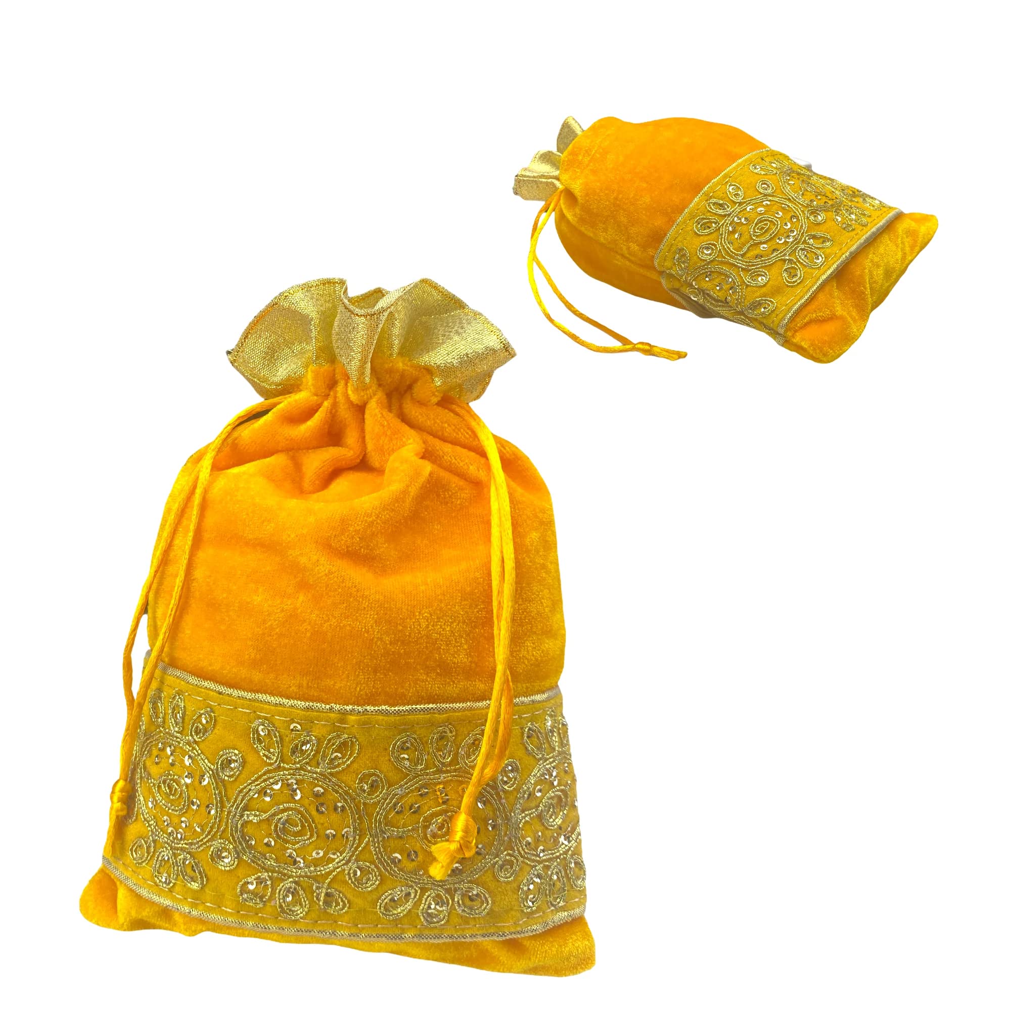 LOVENSPIRE 3-Piece Handmade Indian Potli Purse Set for Women - Zari Embroidered Ethnic Clutch Bags for Weddings, Parties & Festive Occasions