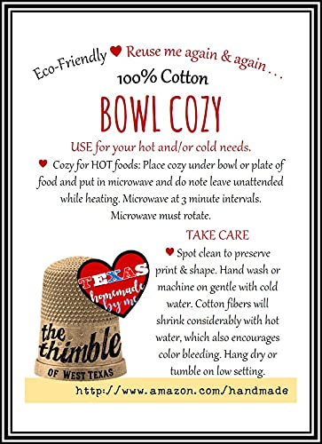 Set of 2 Microwave Safe Bowl Cozies - 8.5 Inch Cotton Toile Print Hot Pads for Bowls (White/Black/Grey) - Perfect for Hot Dishes, Soups & Baking - Ideal Kitchen Accessories for Microwave & Oven Use