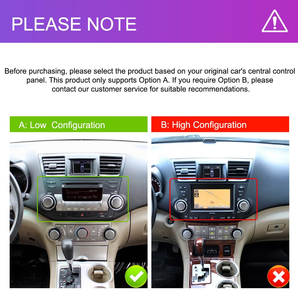 10.1 Inch Android Car Stereo for Toyota Highlander 2007-2014 | GPS Navigation, Bluetooth, WiFi, FM, Mirror Link & Backup Camera | Touch Screen Multimedia Player for Road Trips & Daily Commute