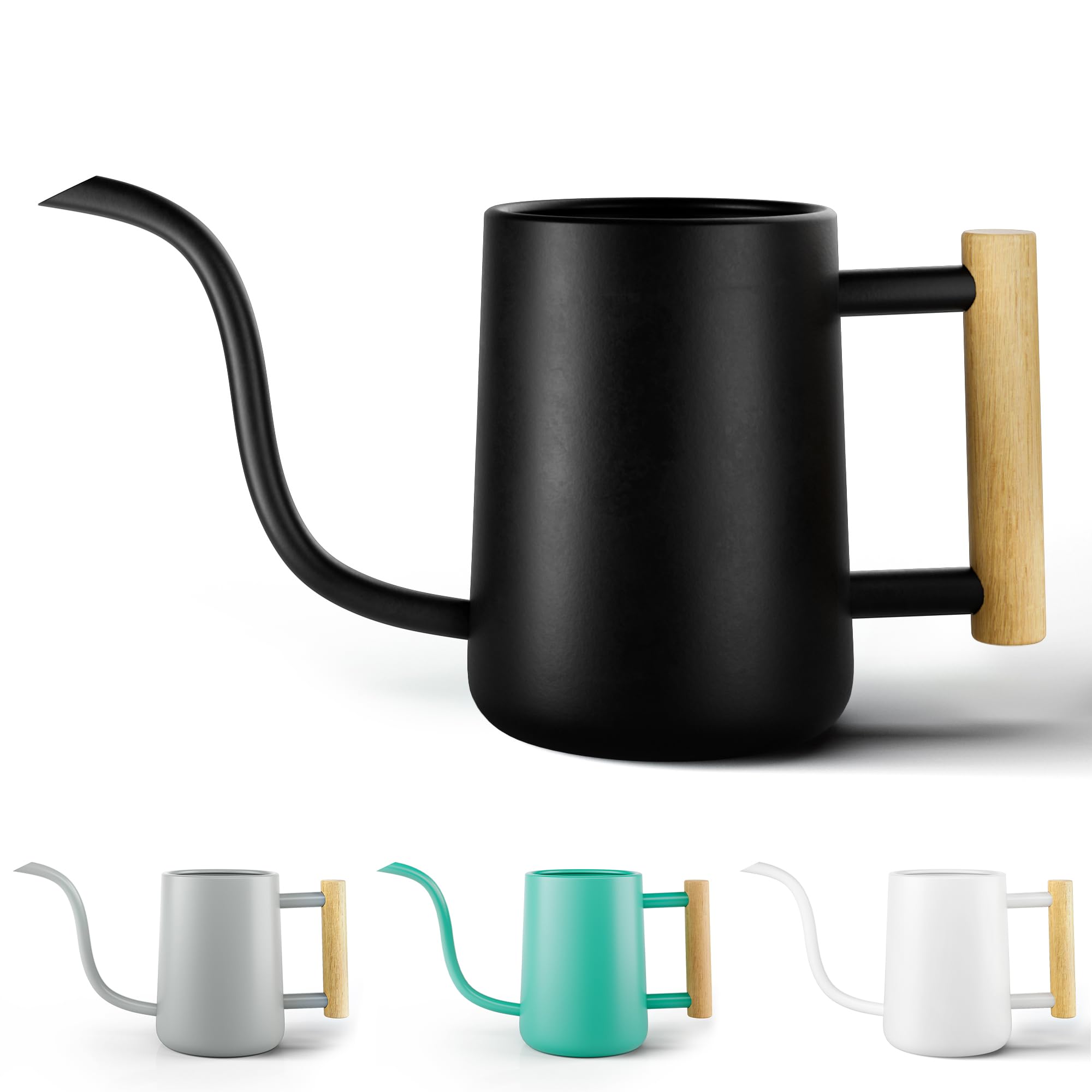 35oz Indoor Watering Can with Long Spout - Small Black Plant Watering Pot for Houseplants, Succulents & Herbs - Perfect for Home, Office & Garden Use