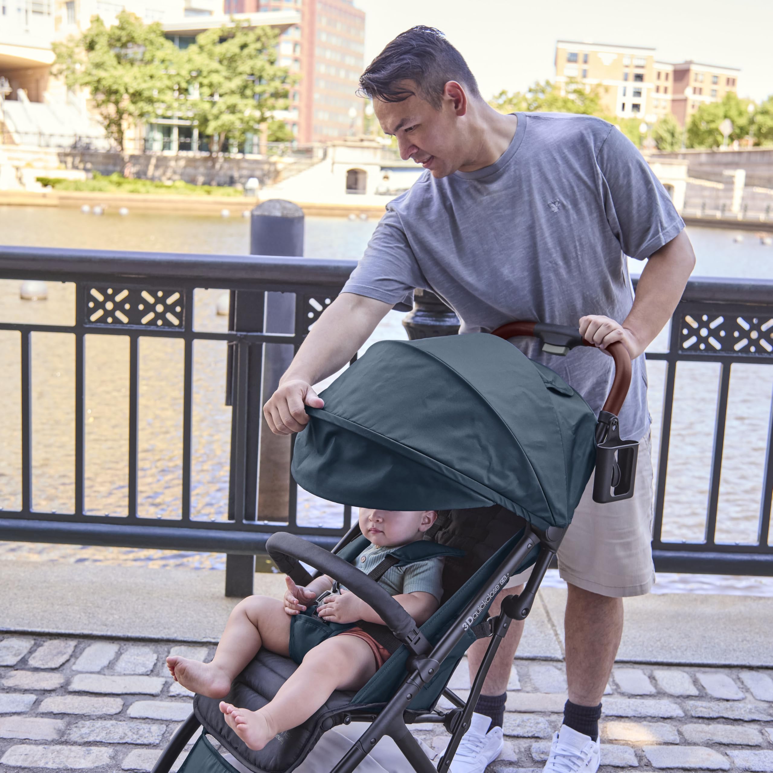 Ingenuity 3Dquickclose CS+ Compact Fold Stroller - Lightweight Baby Stroller with Oversized Canopy, Extra-Large Storage Basket & One-Hand Fold | Perfect for Travel, Shopping & City Walks