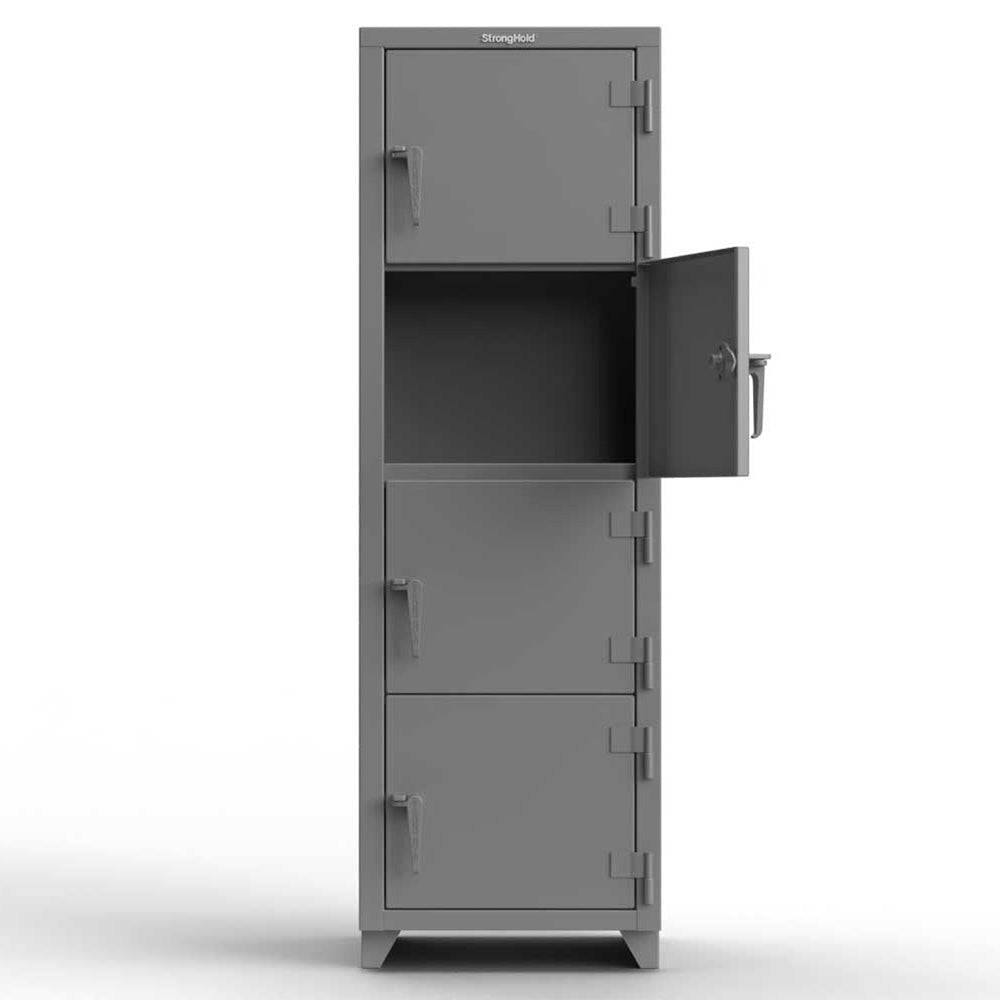 Extra Heavy Duty 14 Gauge 4-Tier Steel Locker - Durable School, Gym & Workplace Storage Solution for Clothes, Books & Equipment