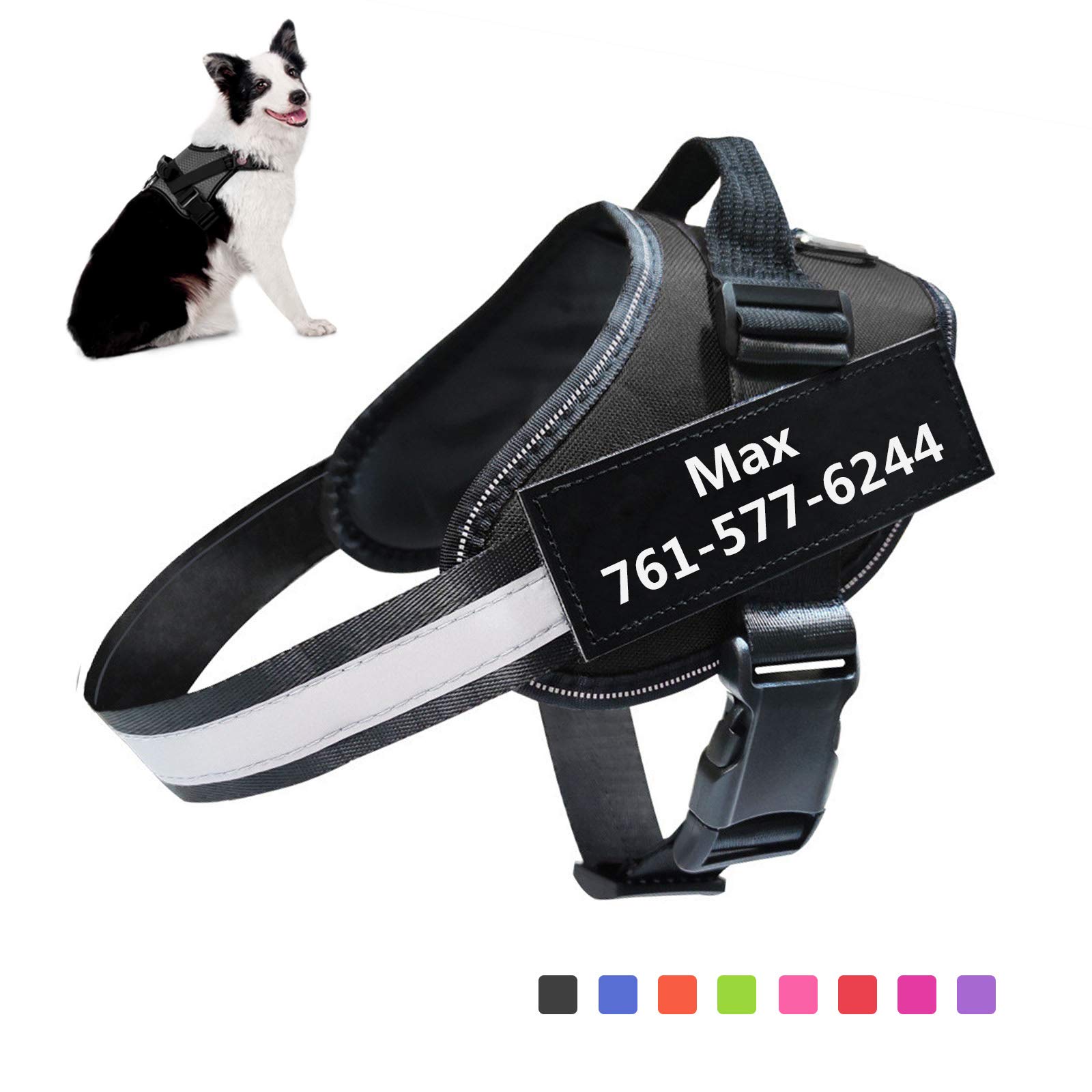 No-Pull Adjustable Dog Harness for Small & Medium Dogs & Puppies - Reflective Pet Vest with Handle for Walking, Hiking, Training - Easy On/Off with 2 Velcro Patches - Perfect for Outdoor Adventures & Travel
