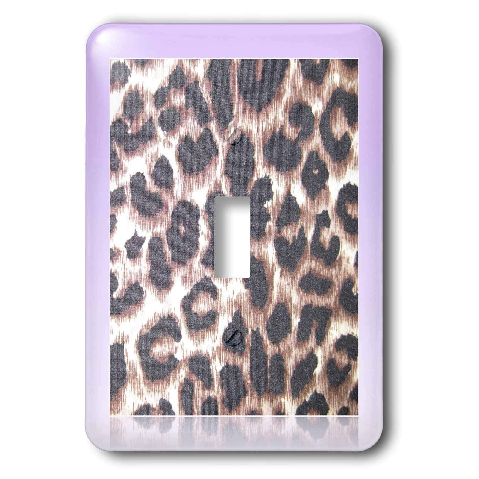 3D Rose Pink Framed Leopard Print Light Switch Cover - Cute Animal Print Wall Plate for Bedroom, Bathroom & Kids Room Decor - Easy DIY Home Improvement Accessory