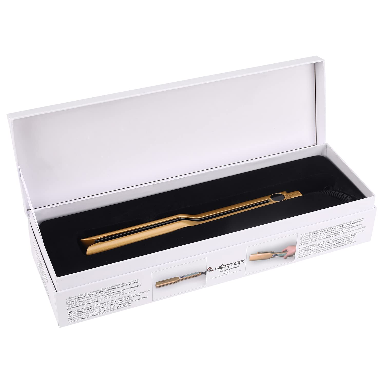 Hector I Touch Hair Straightener - Wide Plate Flat Iron for Smooth & Silky Hair - Perfect for Home Use, Salon Styling & Travel