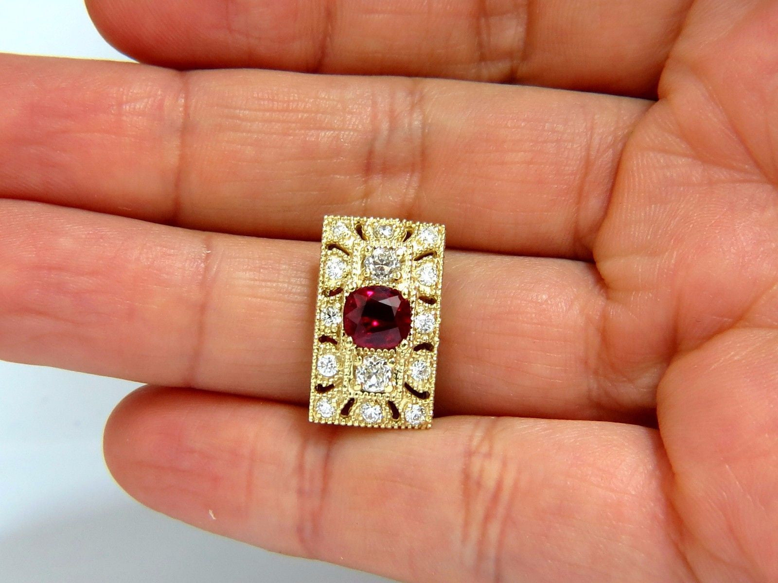2.31CT GIA Certified Natural Cushion Cut Vivid Red Ruby Diamond Byzantine Ring in 18K Gold - Perfect for Engagement, Anniversary & Luxury Gifts