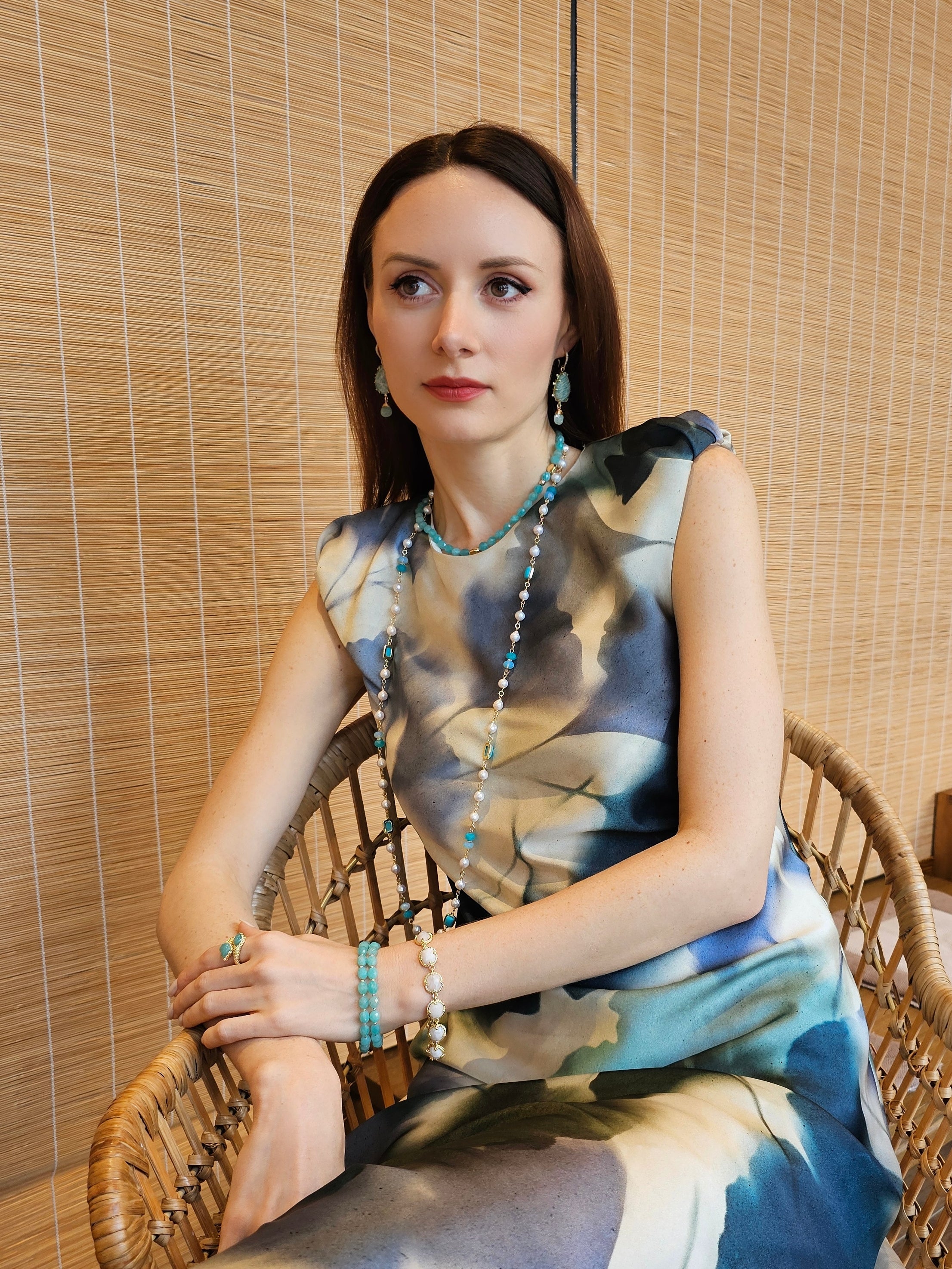 Amazonite Minimalist Short Necklace PN020 - Elegant Dainty Jewelry for Women, Perfect for Everyday Wear & Special Occasions