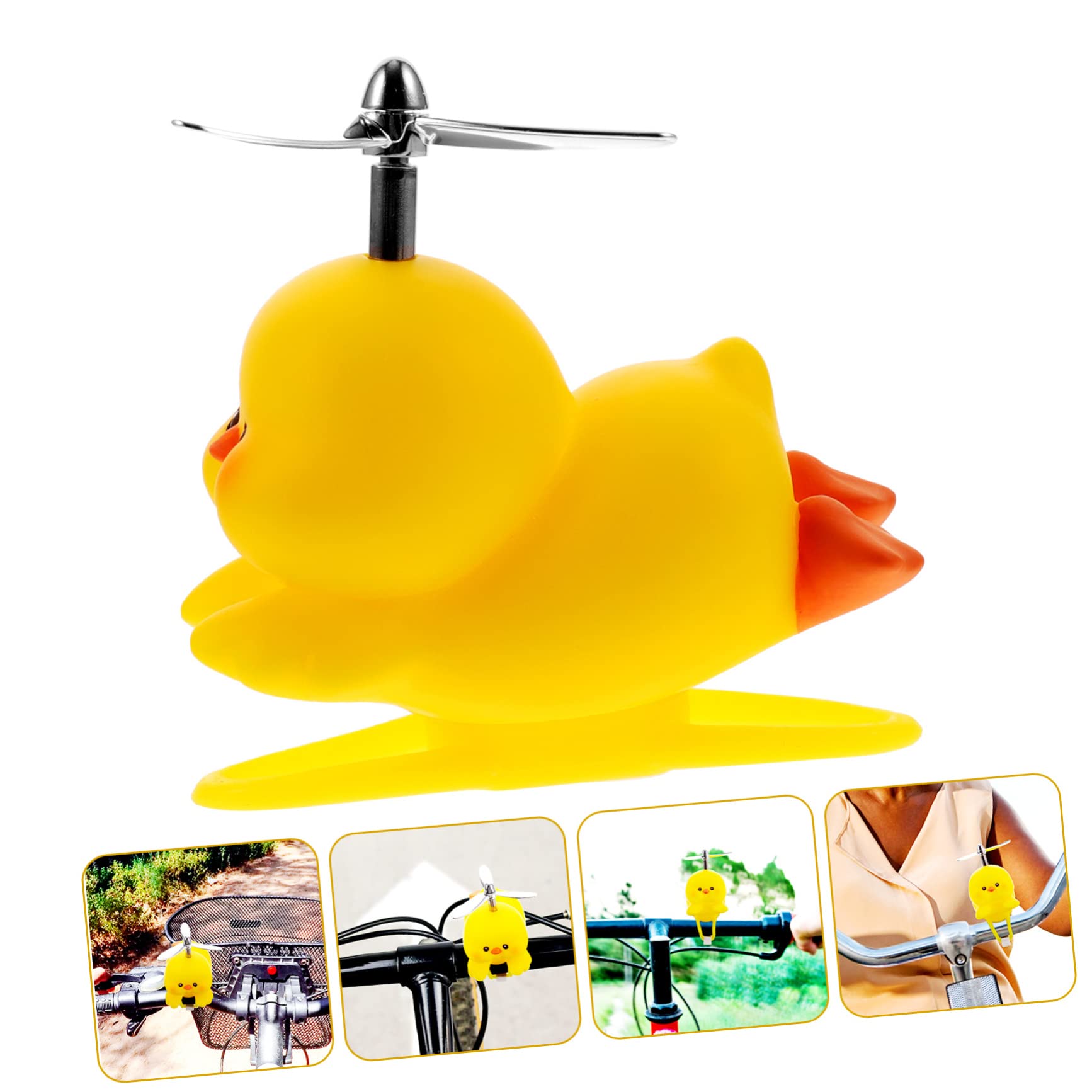 GOOHOCHY Bike Handlebar Spinner - Rotating Propeller Duck Ornament for Bicycle Accessories | Fun Cycling Decor for Kids & Adults